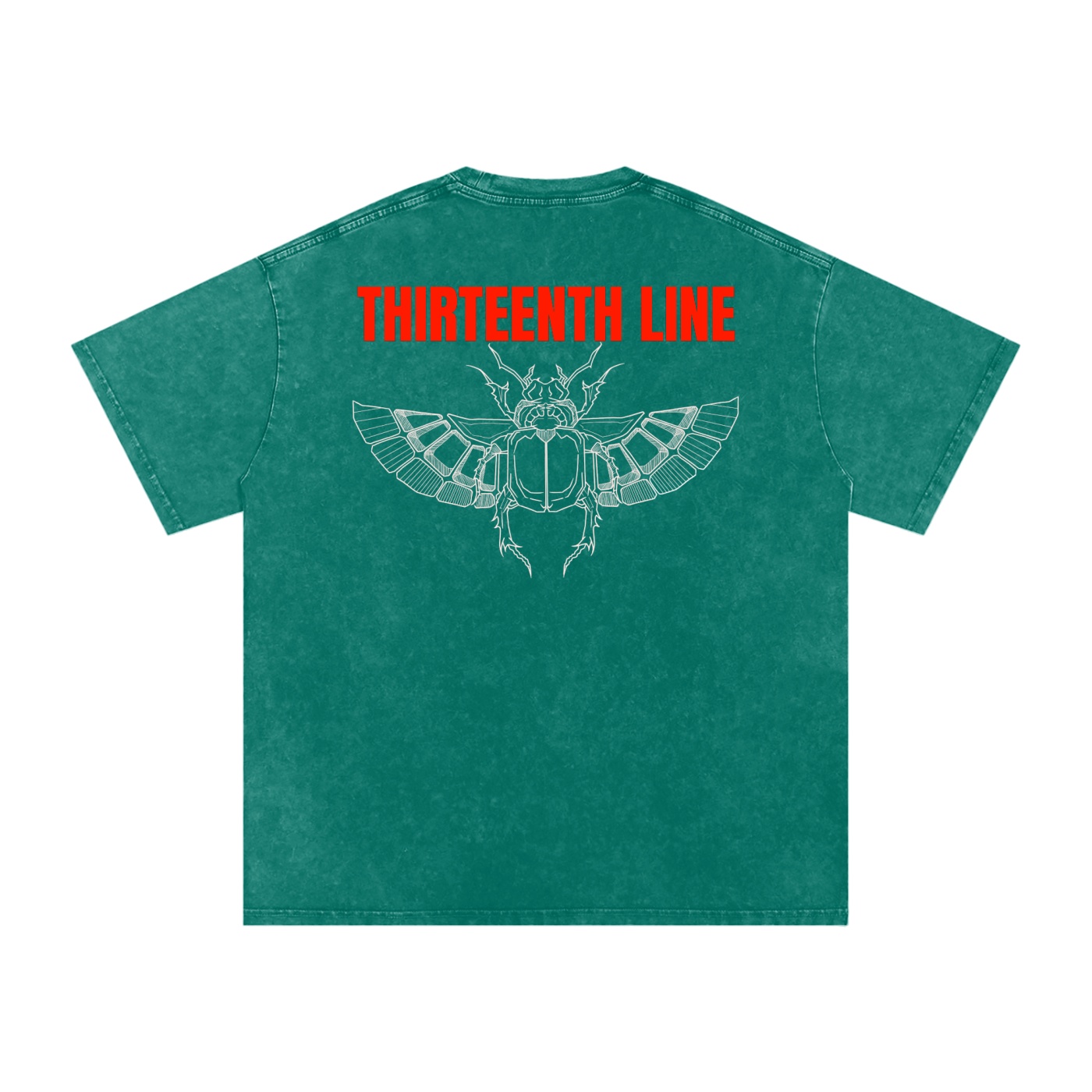 “SCARAB”Snow Washed Oversized Cotton T-Shirt - Image 8