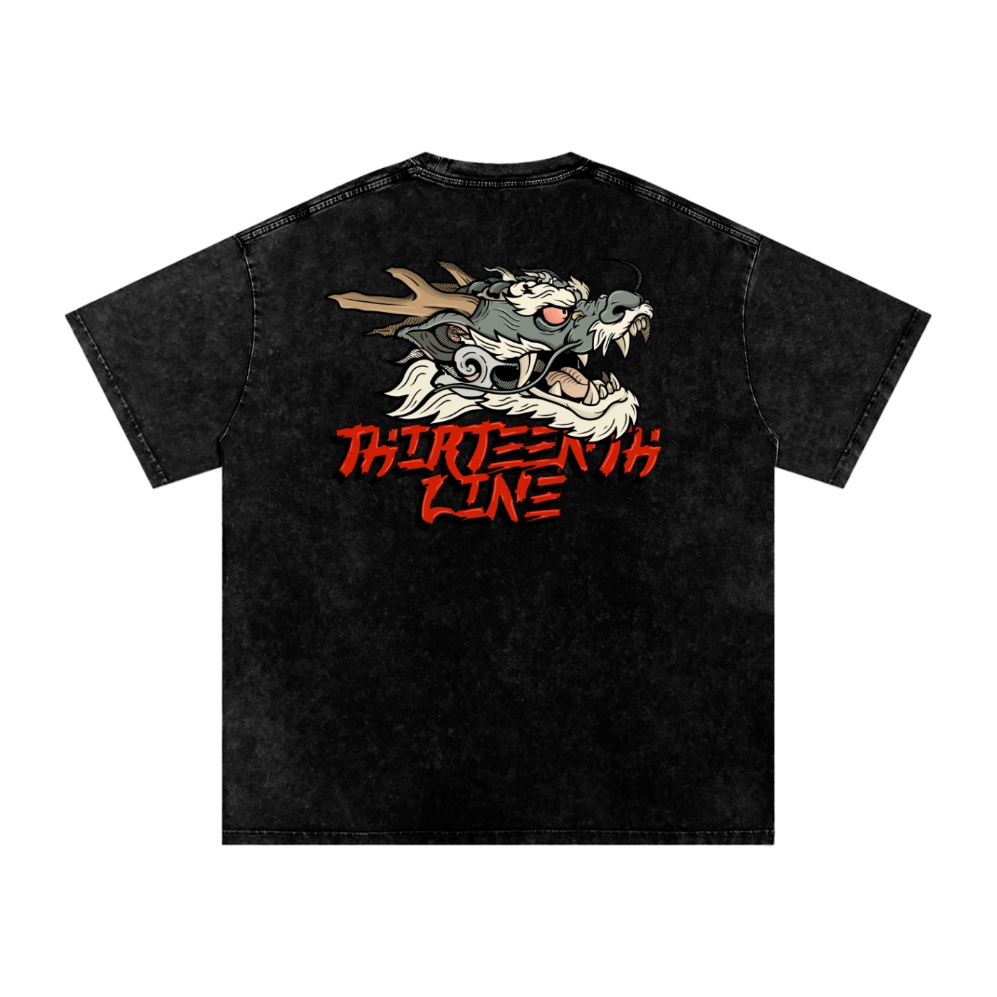 “DRAGON” Snow Washed Oversized Cotton T-Shirt - Image 3