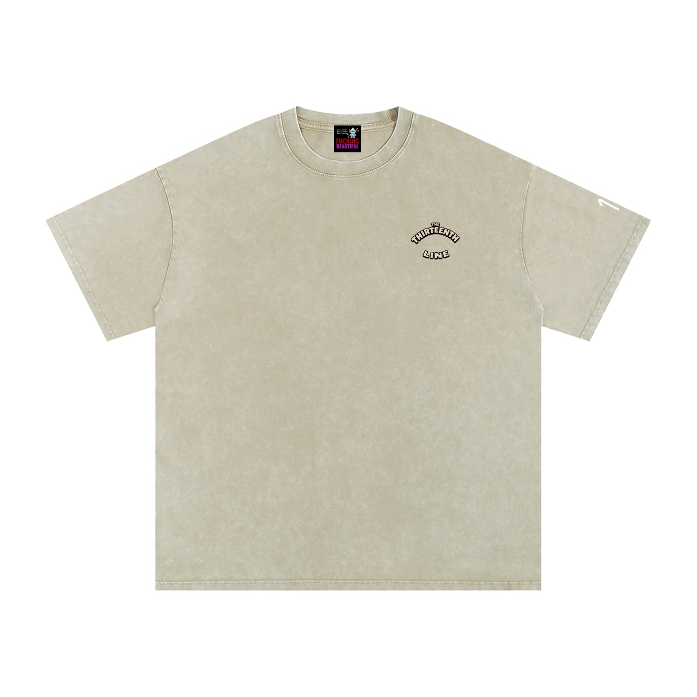 “SHERIFF BOTTLE BRAIN”Snow Washed Oversized Cotton T-Shirt - Image 23