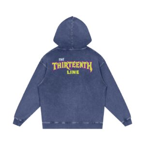 “13 IN MY POCKET” Snow Washed Loose Cotton Hoodie
