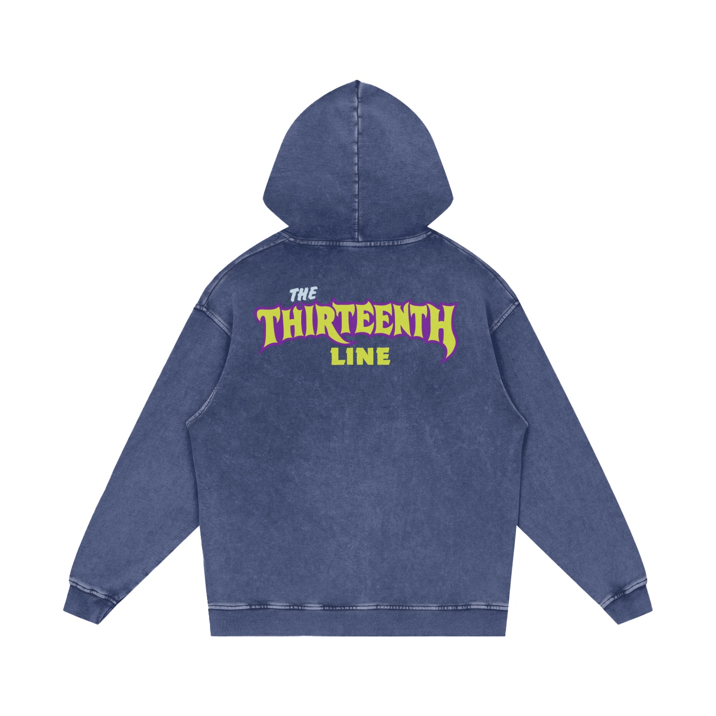 “13 IN MY POCKET” Snow Washed Loose Cotton Hoodie