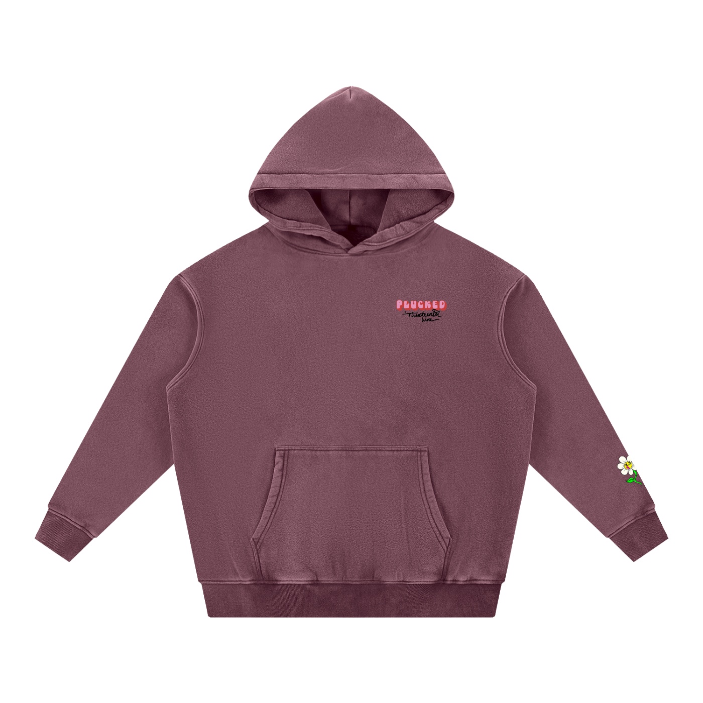 “PLUCKED” Snow Wash Fleece Oversize Hoodie - Image 13