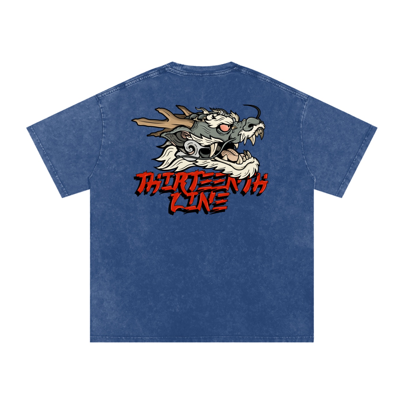 “DRAGON” Snow Washed Oversized Cotton T-Shirt - Image 36