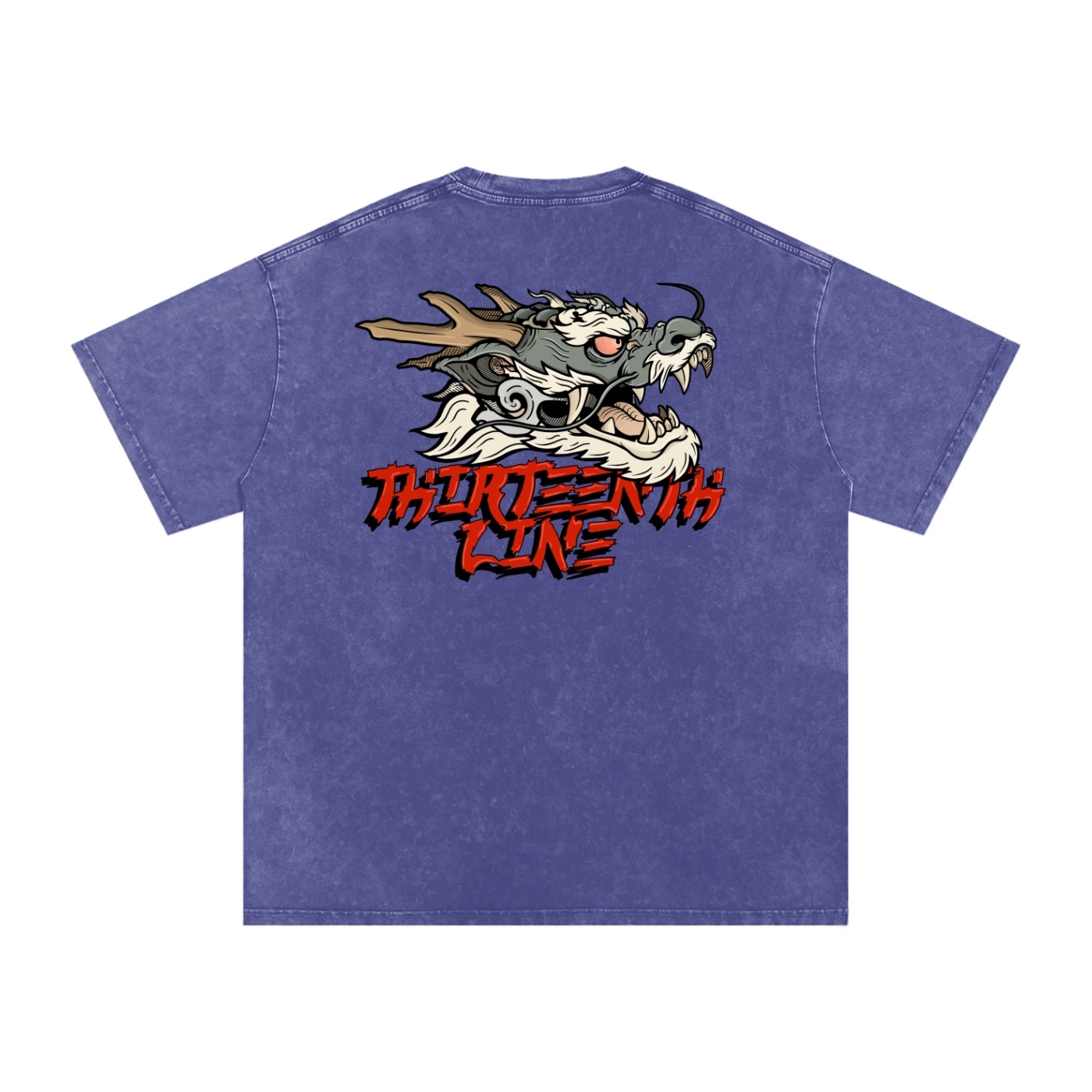 “DRAGON” Snow Washed Oversized Cotton T-Shirt - Image 32