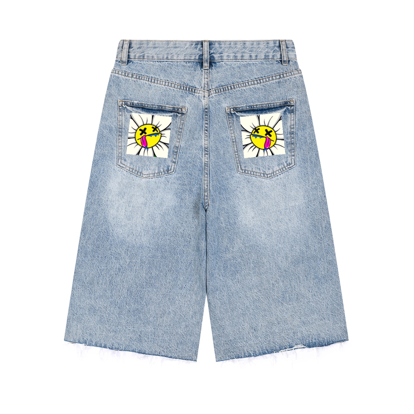 “PLUCKED” Men’s Vintage Wide Leg Denim Shorts - Image 4