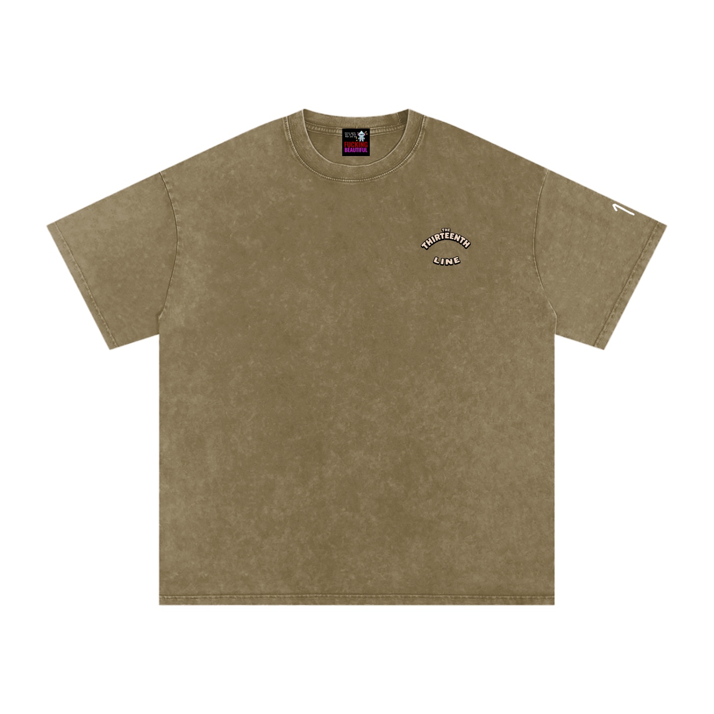 “SHERIFF BOTTLE BRAIN”Snow Washed Oversized Cotton T-Shirt - Image 29