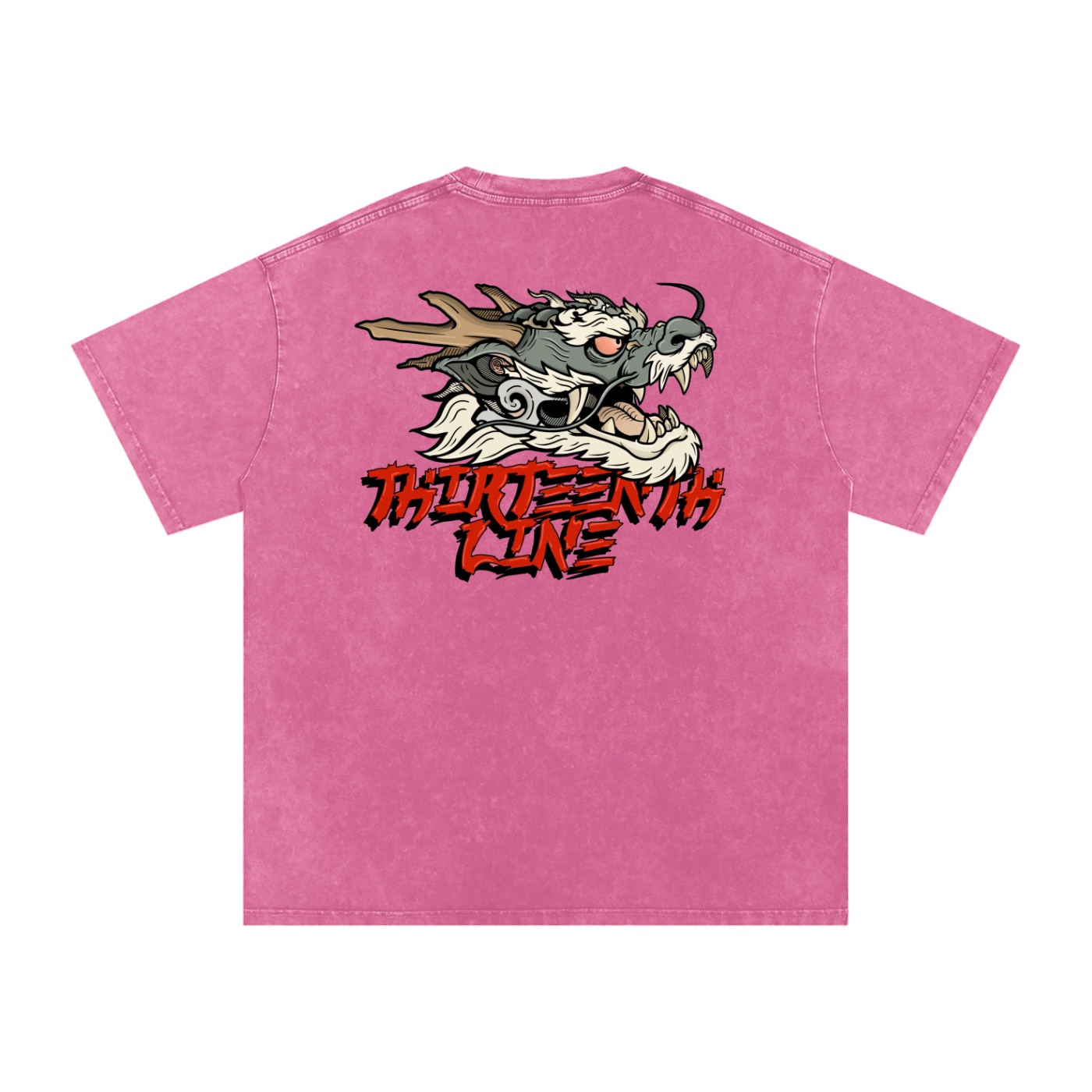 “DRAGON” Snow Washed Oversized Cotton T-Shirt - Image 16