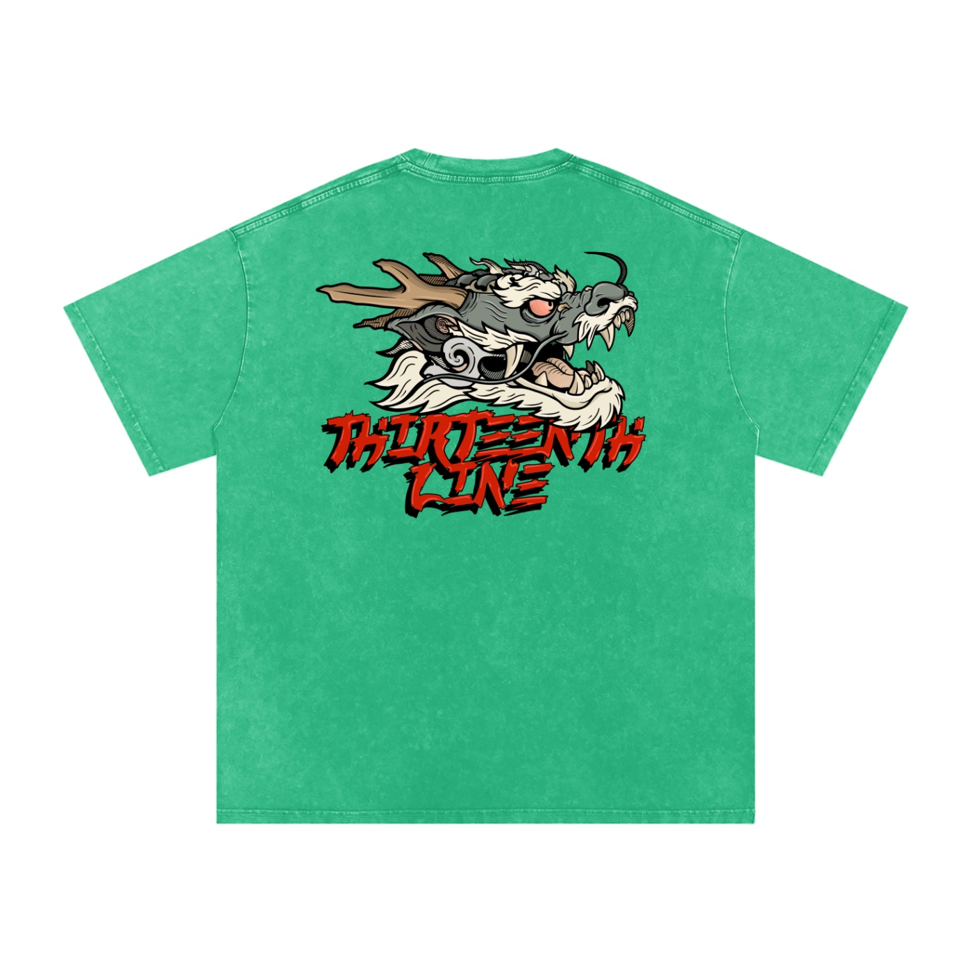 “DRAGON” Snow Washed Oversized Cotton T-Shirt - Image 22