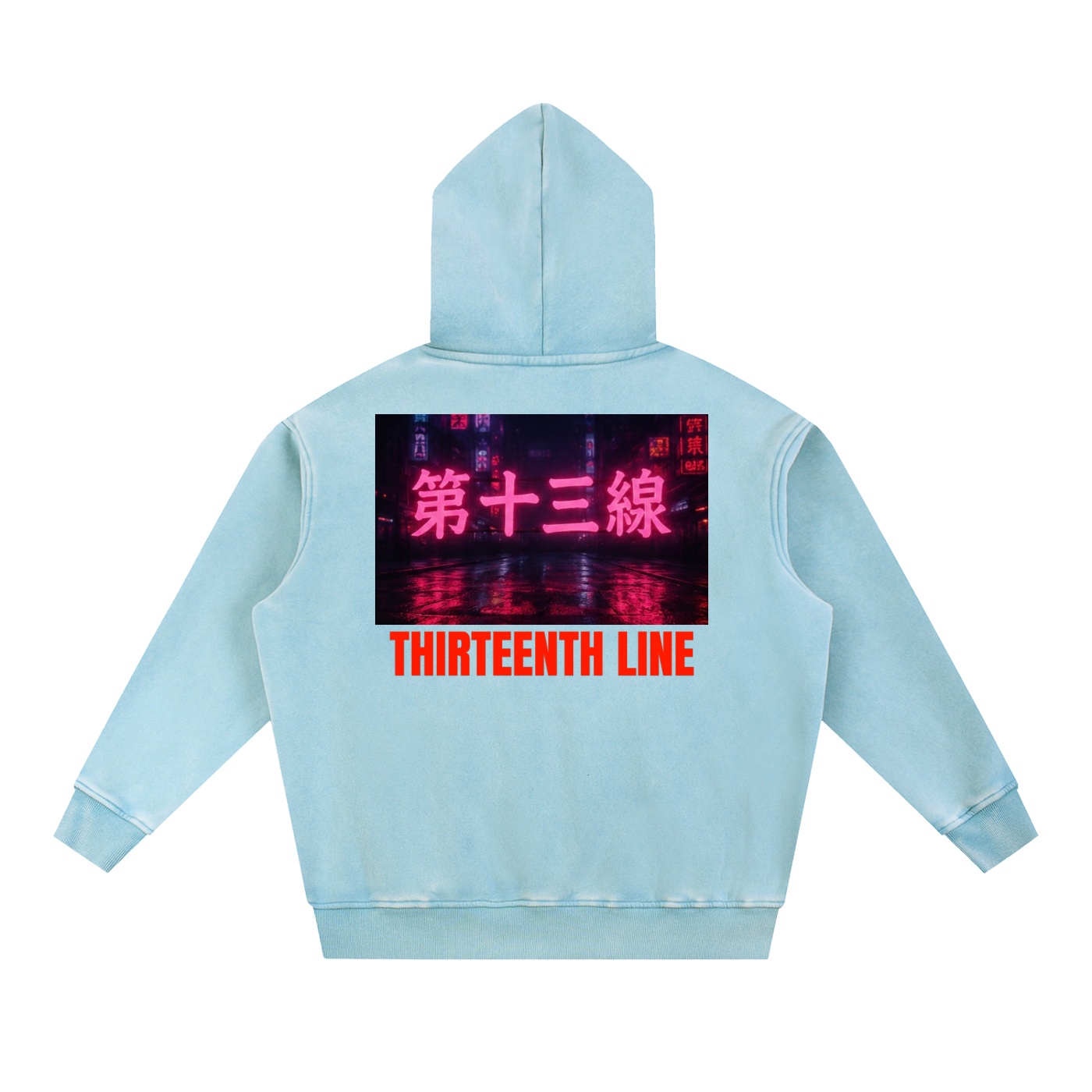 “NEON SIMON” Snow Wash Fleece Oversize Hoodie - Image 8