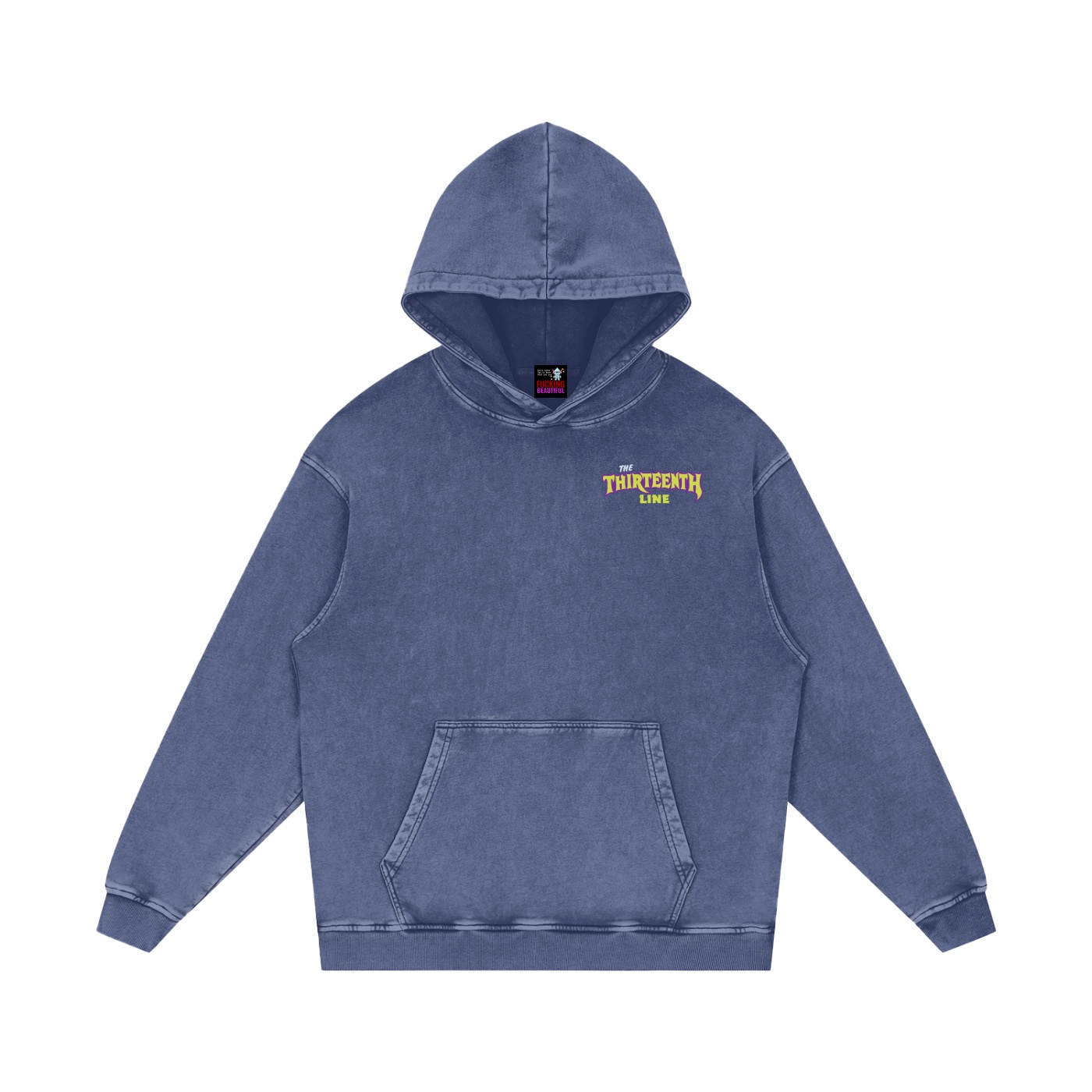 “13 IN MY POCKET” Snow Washed Loose Cotton Hoodie - Image 12