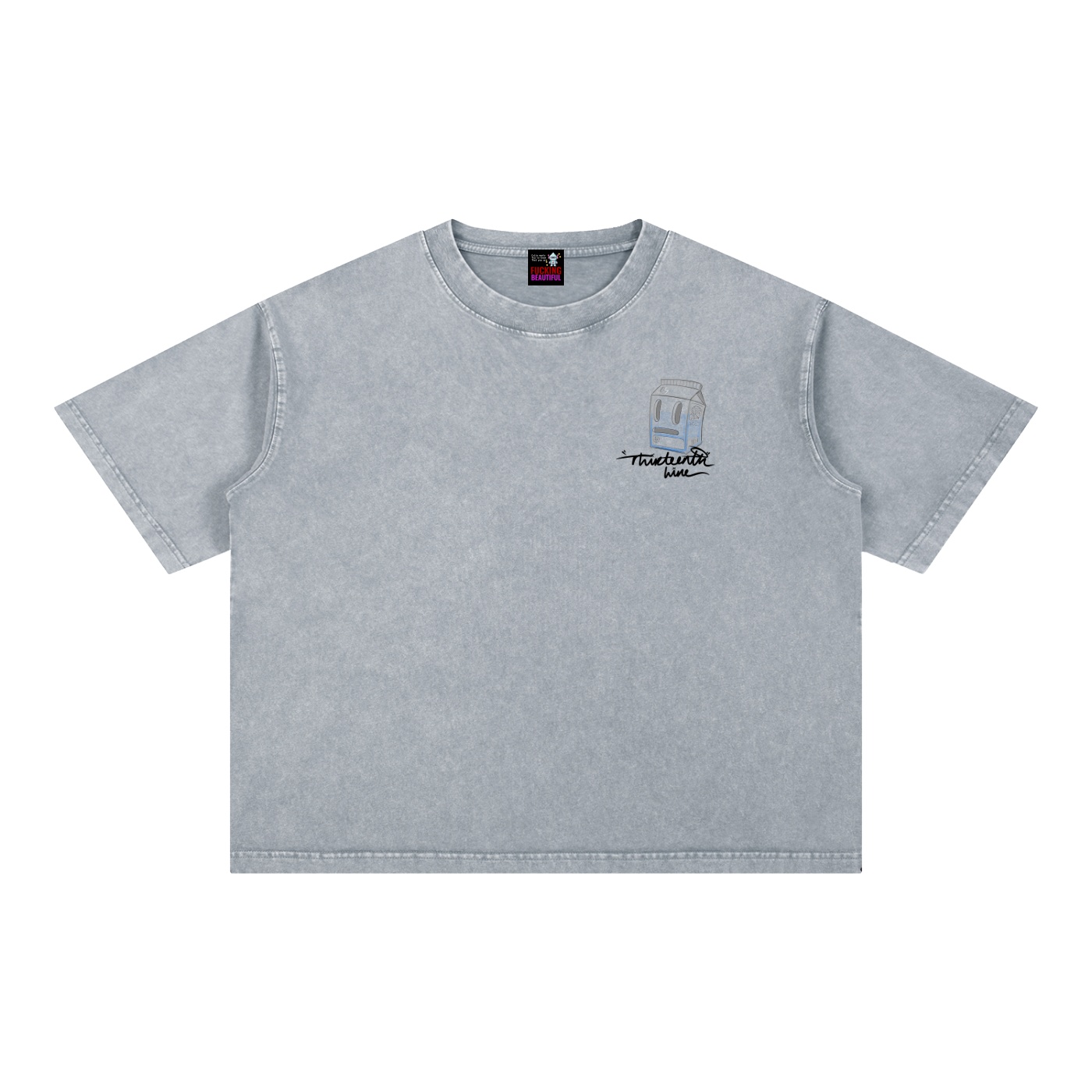 “MISSING” Mineral Wash Boxy Cotton T-Shirt - Image 5