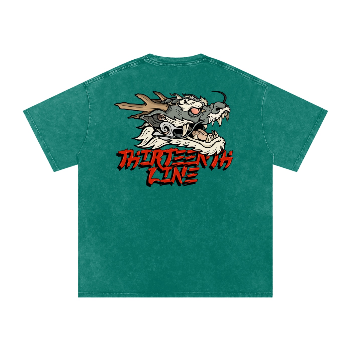 “DRAGON” Snow Washed Oversized Cotton T-Shirt - Image 34