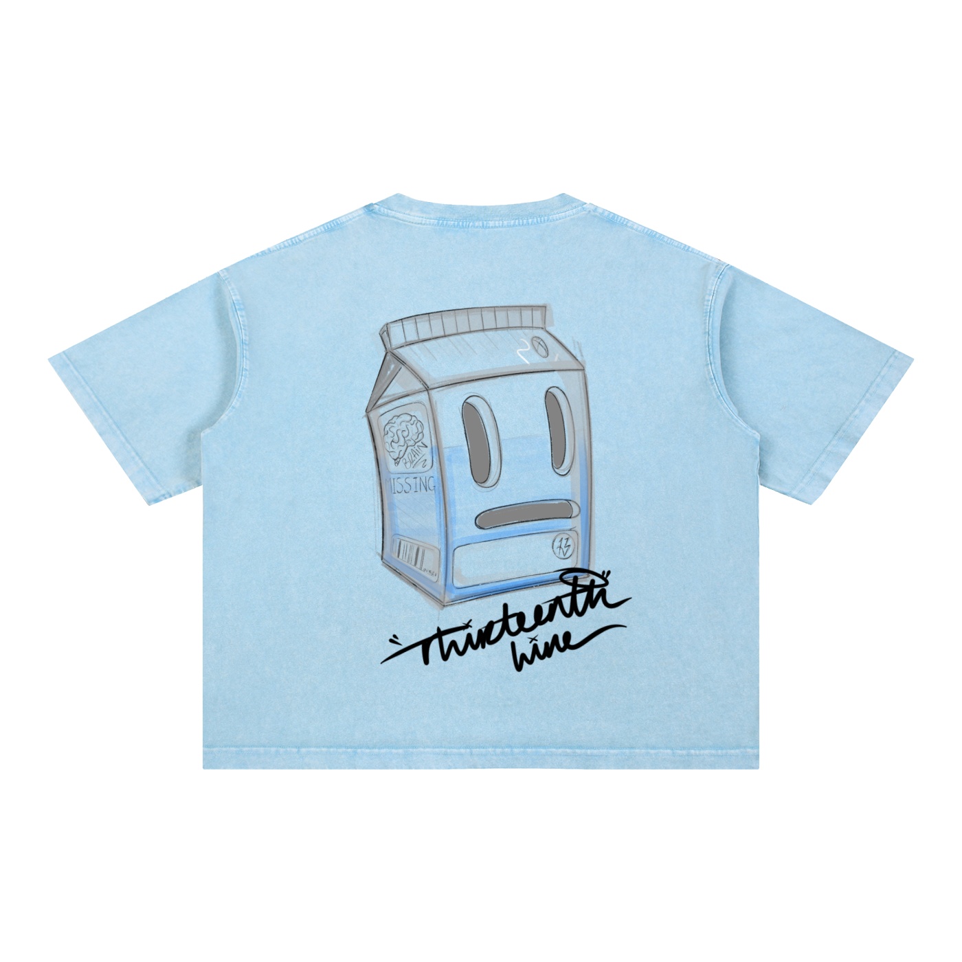 “MISSING” Mineral Wash Boxy Cotton T-Shirt