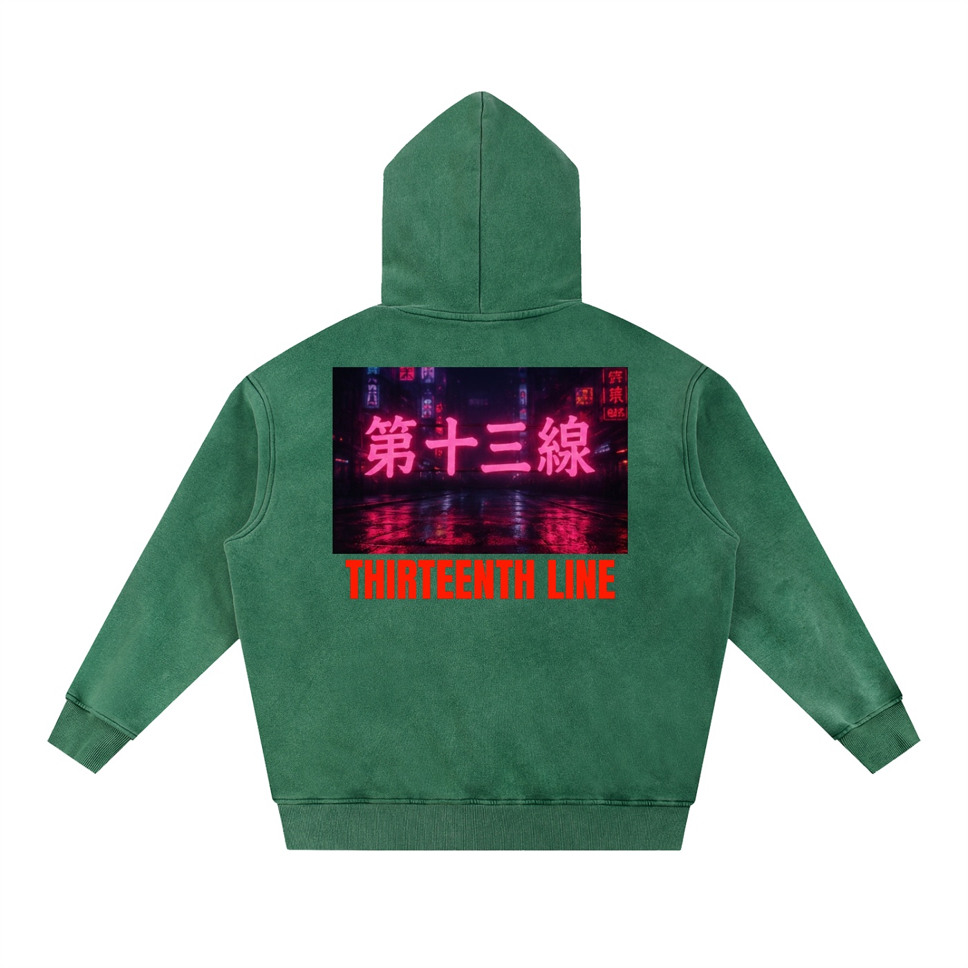 “NEON SIMON” Snow Wash Fleece Oversize Hoodie - Image 14