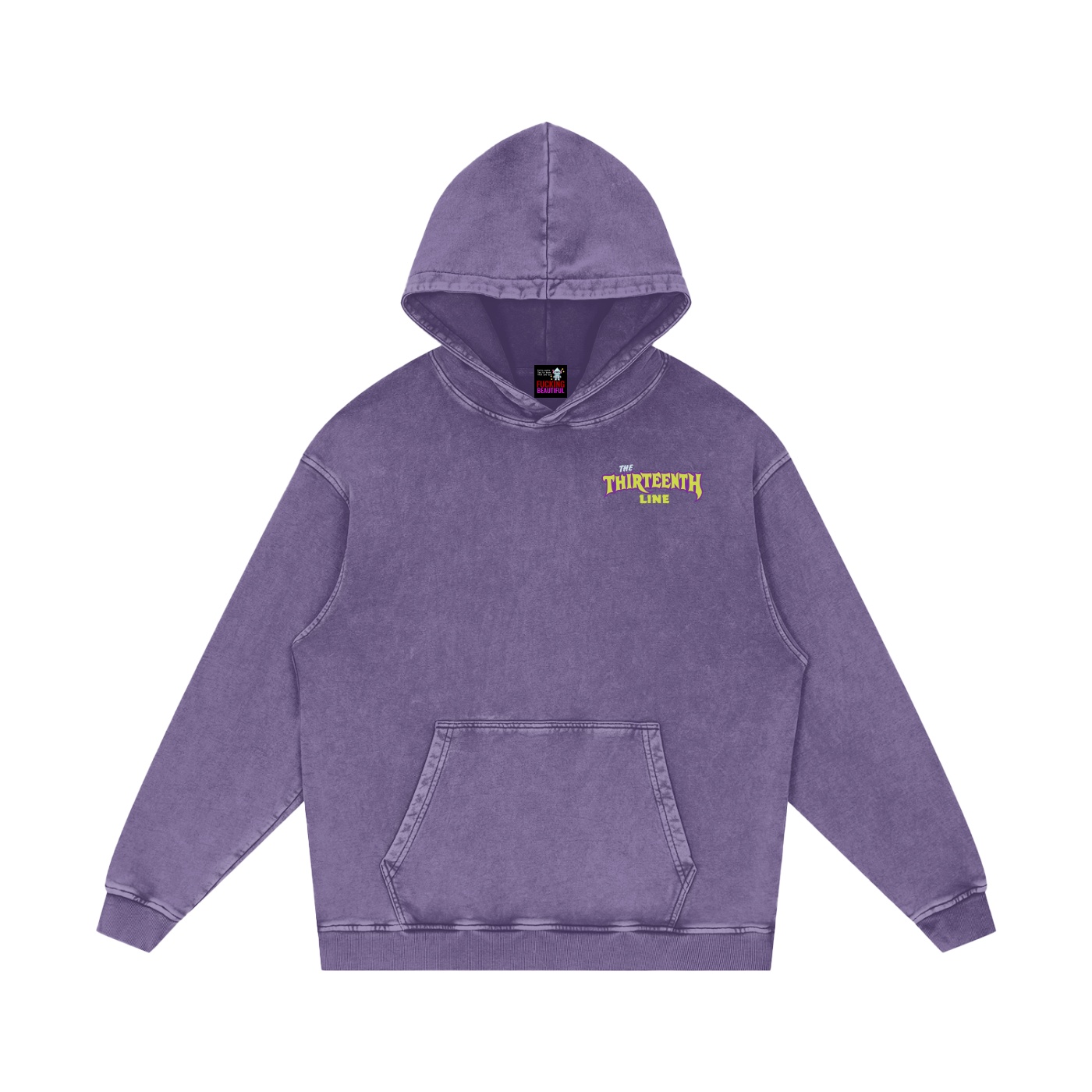 “13 IN MY POCKET” Snow Washed Loose Cotton Hoodie - Image 11