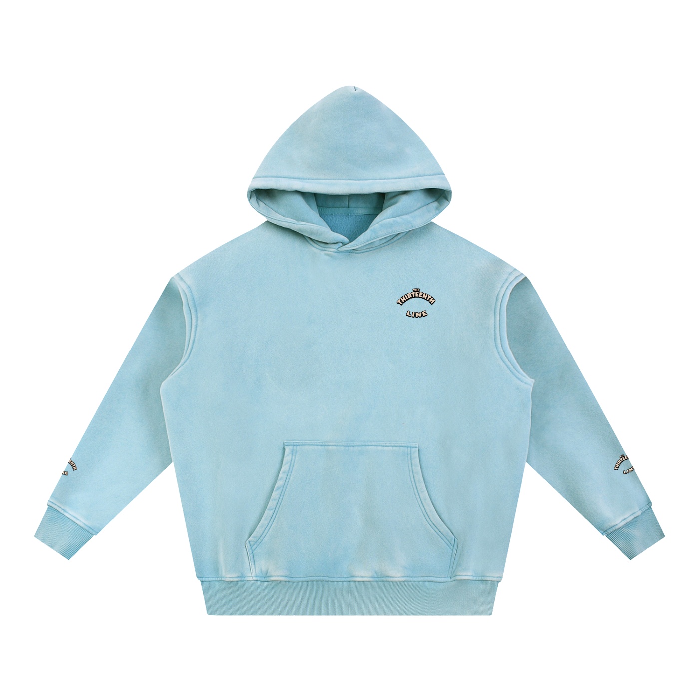 “SHERIFF BOTTLE BRAIN” Snow Wash Fleece Oversize Hoodie - Image 7