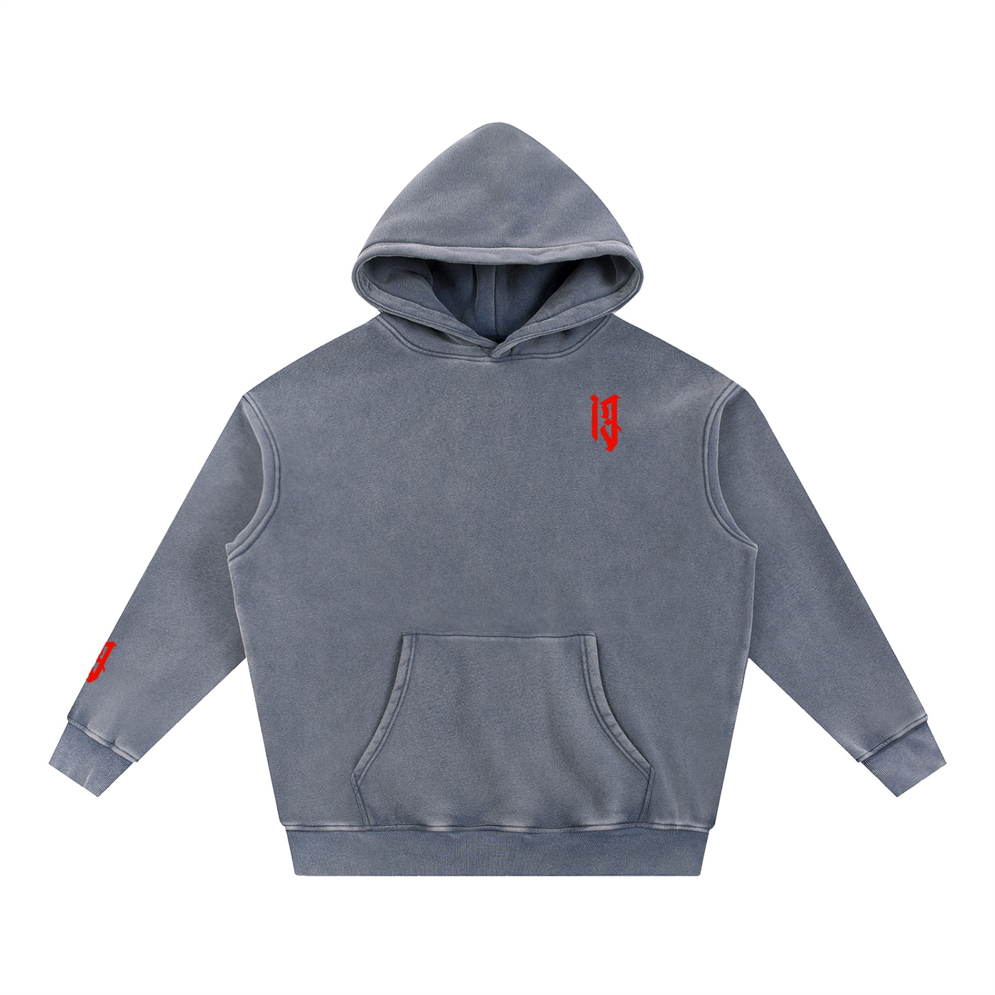 “TIME CONFINED” Snow Wash Fleece Oversize Hoodie - Image 9