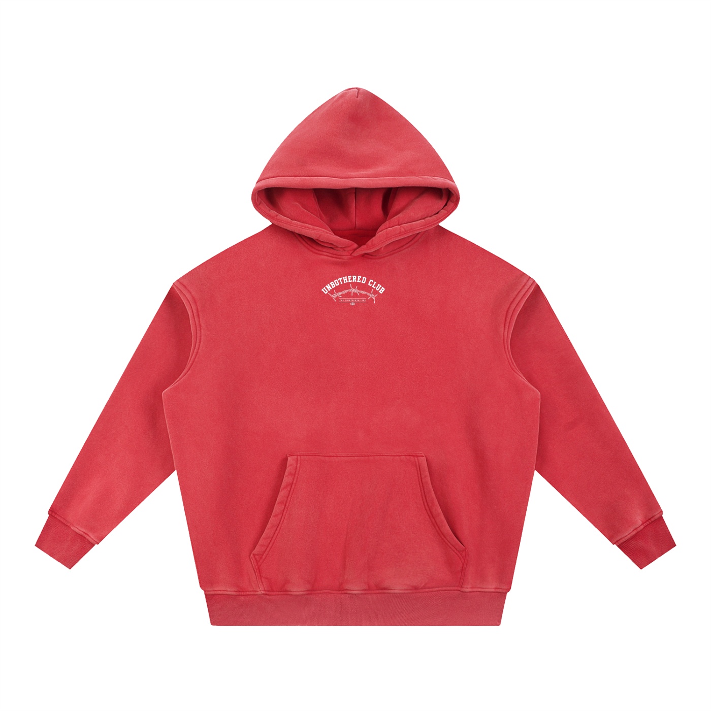 “UNBOTHERED CLUB SKULL”Snow Wash Fleece Oversize Hoodie - Image 11