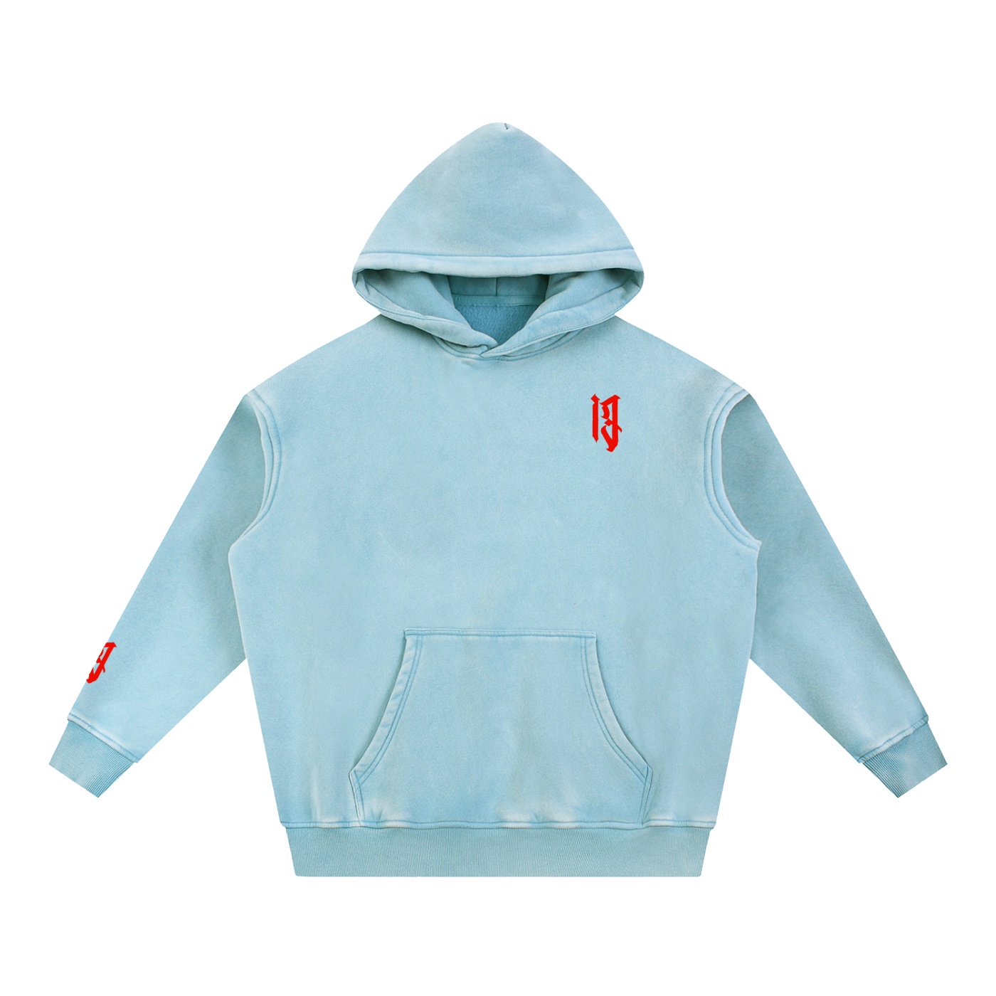 “TIME CONFINED” Snow Wash Fleece Oversize Hoodie - Image 7