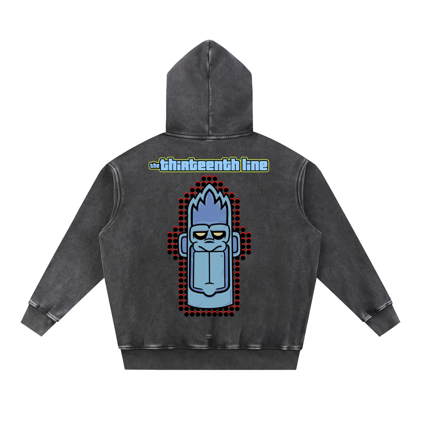 “MONKEY 13”Snow Wash Fleece Oversize Hoodie - Image 9