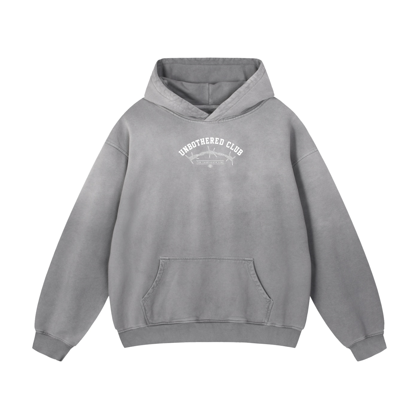 “UNBOTHERED CLUB BARB”Heavyweight Sunfade Oversized Hoodie - Image 3