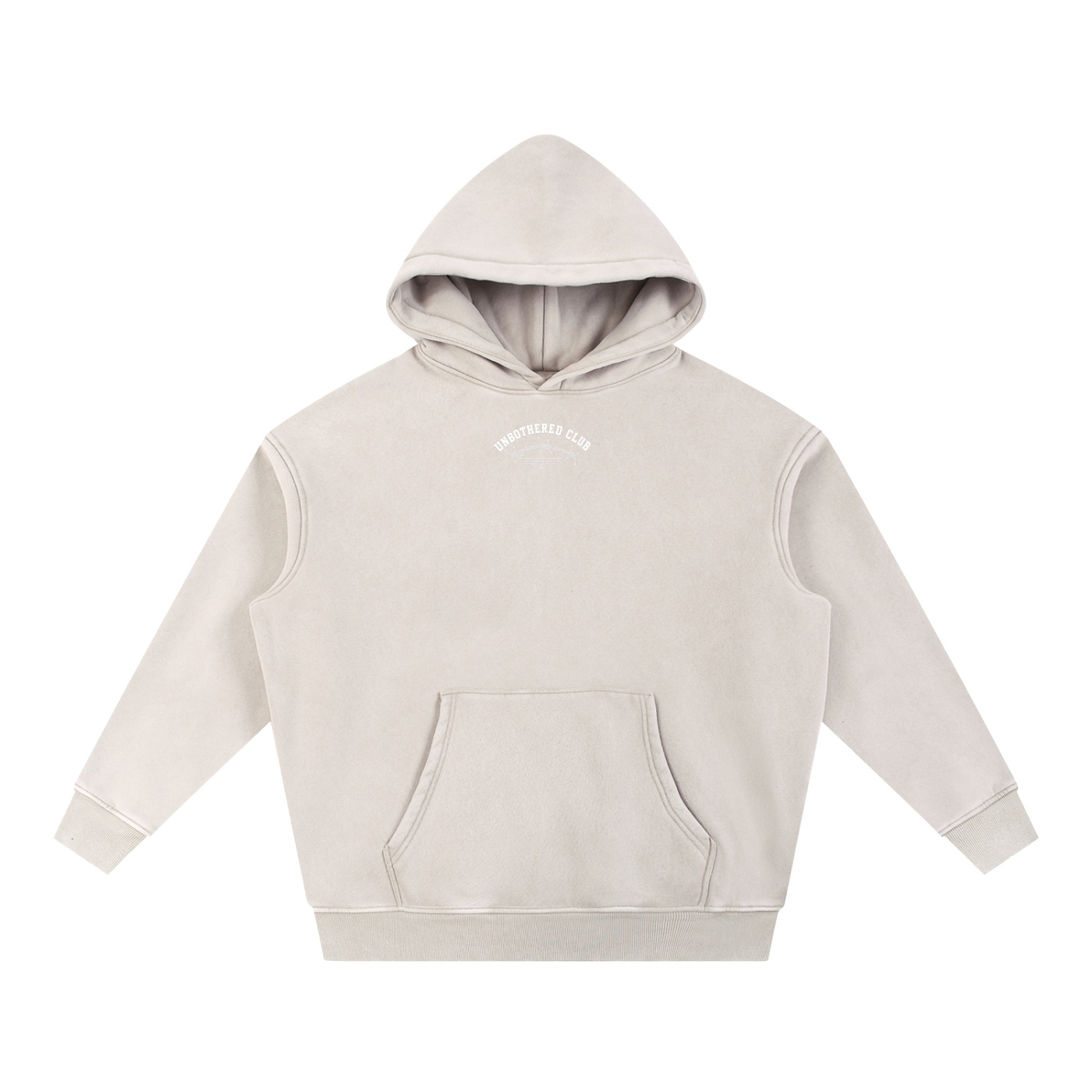“UNBOTHERED CLUB SKULL”Snow Wash Fleece Oversize Hoodie - Image 3