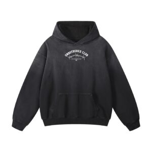 “UNBOTHERED CLUB BARB”Heavyweight Sunfade Oversized Hoodie