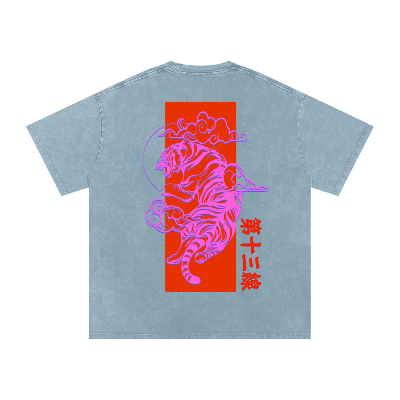 “TIGER SUN” Snow Washed Oversized Cotton T-Shirt - Image 36