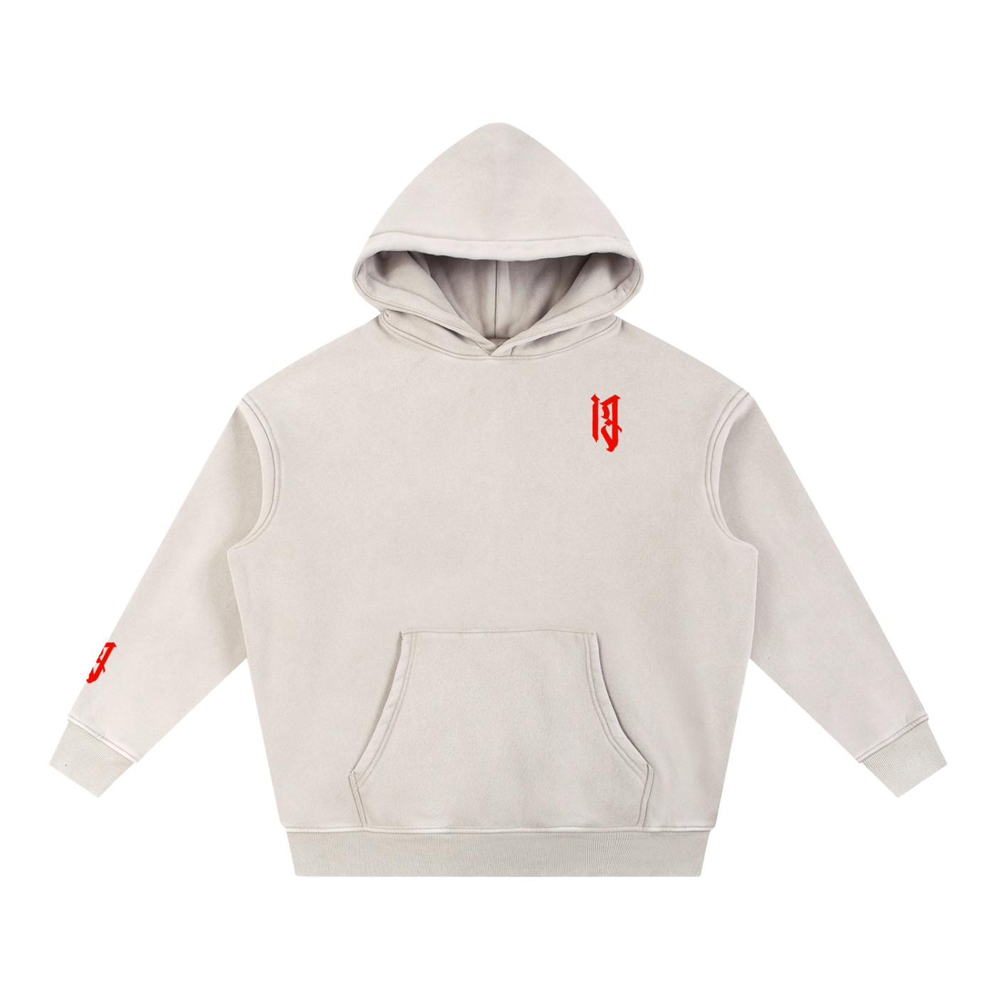 “TIME CONFINED” Snow Wash Fleece Oversize Hoodie - Image 3