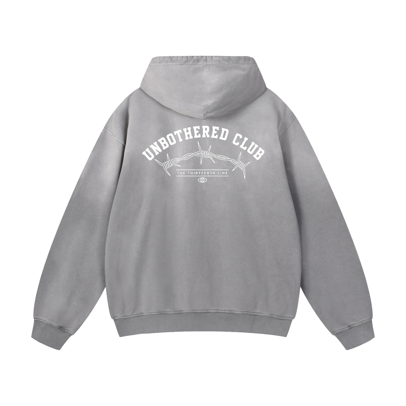 “UNBOTHERED CLUB BARB”Heavyweight Sunfade Oversized Hoodie - Image 4