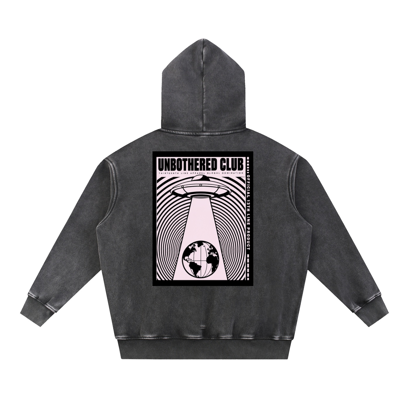 “UFO invasion”Snow Wash Fleece Oversize Hoodie - Image 2