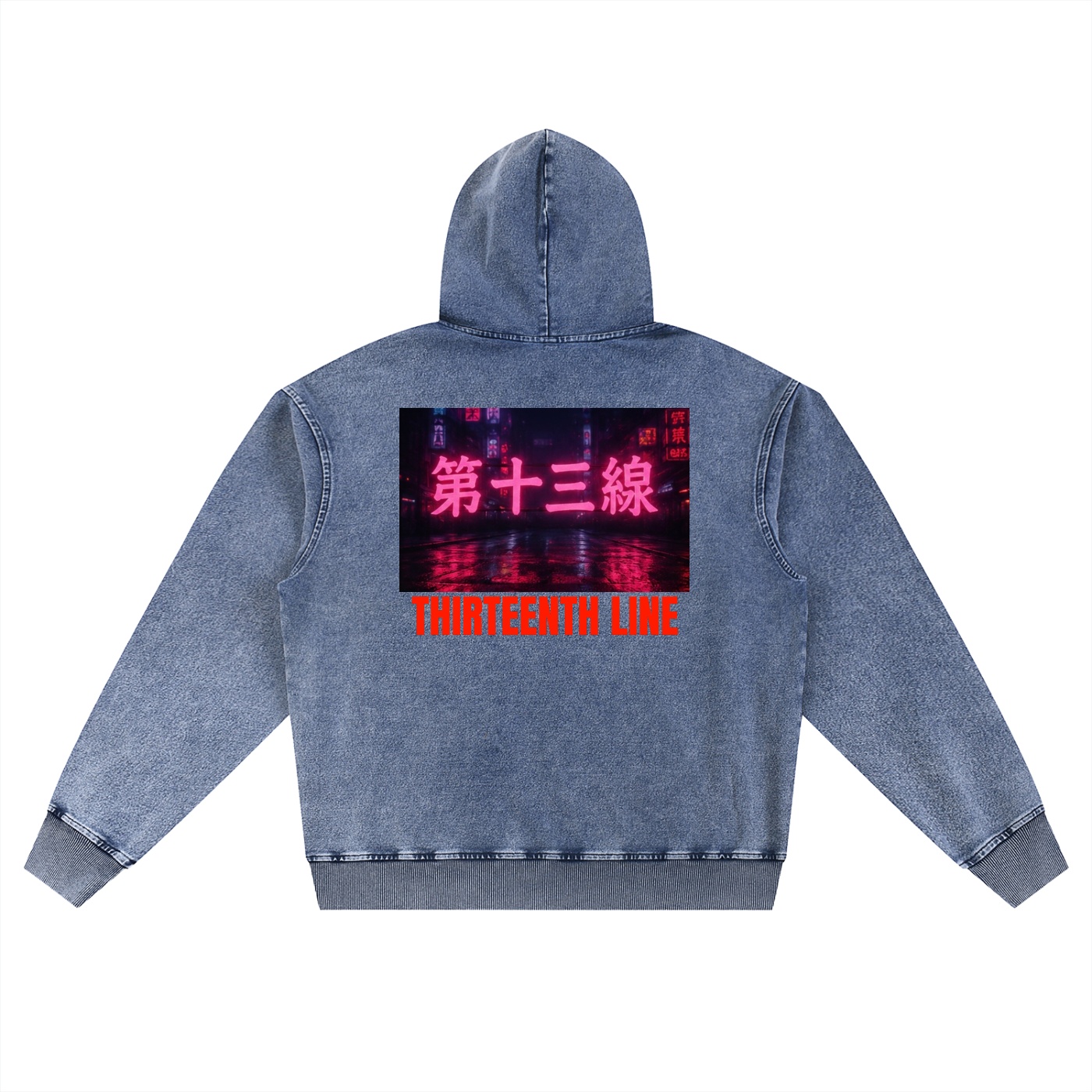 “NEON”Snow Wash Oversized Hoodie - Image 4