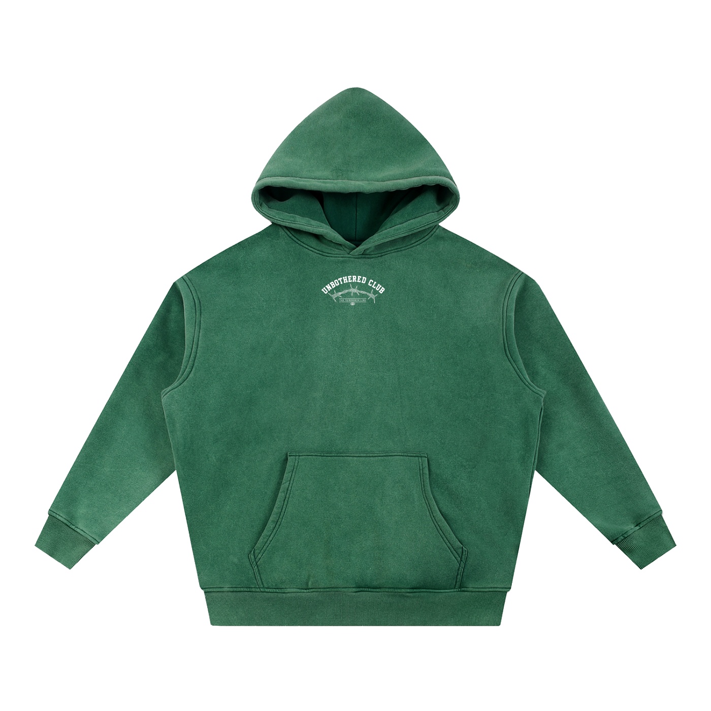 “UNBOTHERED CLUB SKULL”Snow Wash Fleece Oversize Hoodie - Image 13