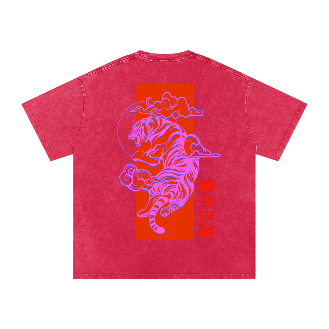 “TIGER SUN” Snow Washed Oversized Cotton T-Shirt - Image 46