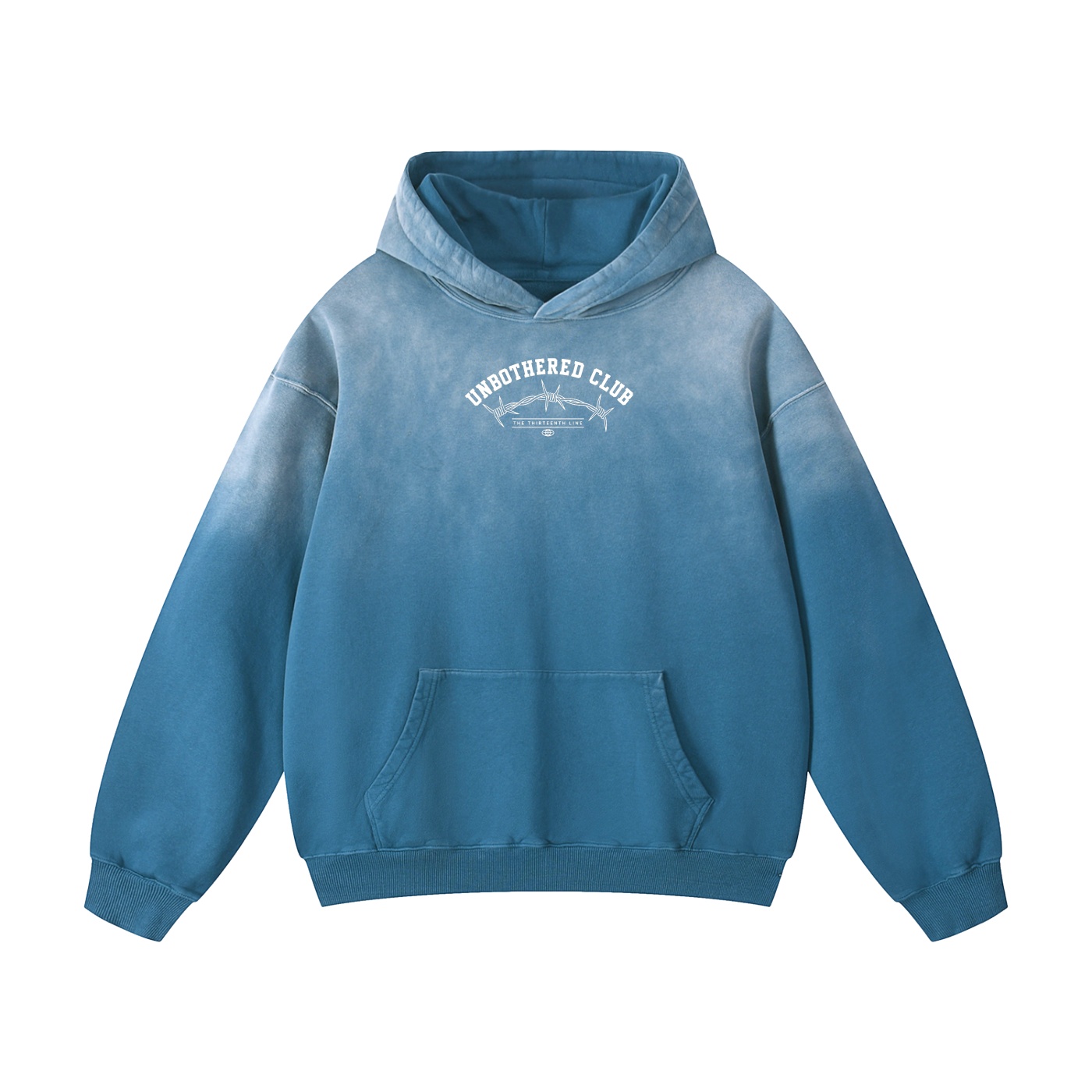 “UNBOTHERED CLUB BARB”Heavyweight Sunfade Oversized Hoodie - Image 7