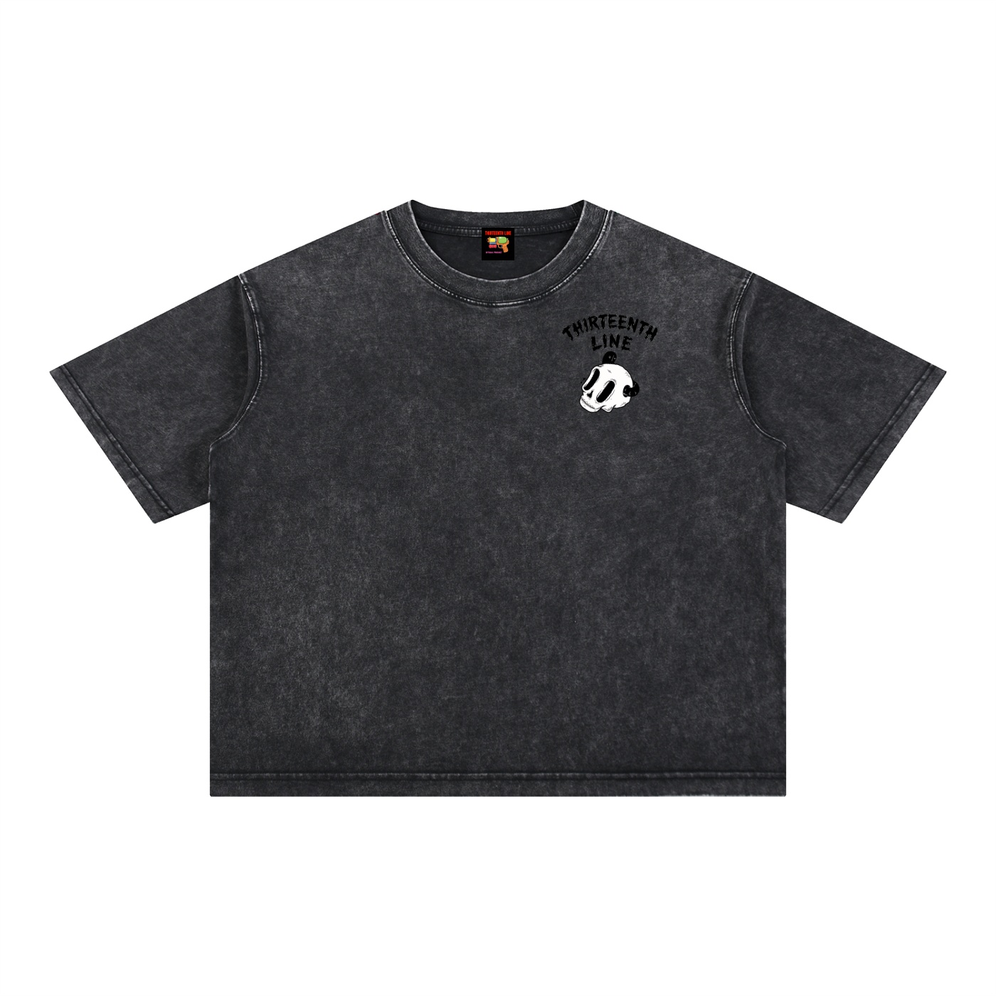 “SKULL WORM” Mineral Wash Boxy Cotton T-Shirt