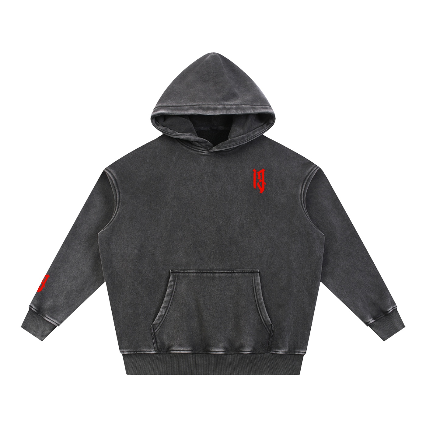 “TIME CONFINED” Snow Wash Fleece Oversize Hoodie - Image 4