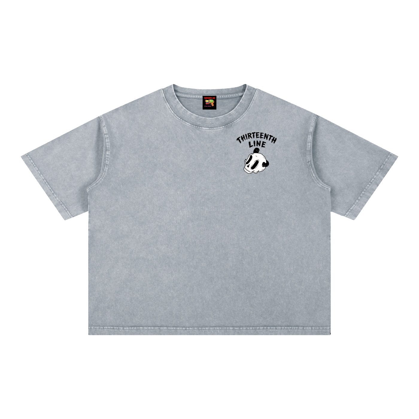 “SKULL WORM” Mineral Wash Boxy Cotton T-Shirt - Image 3