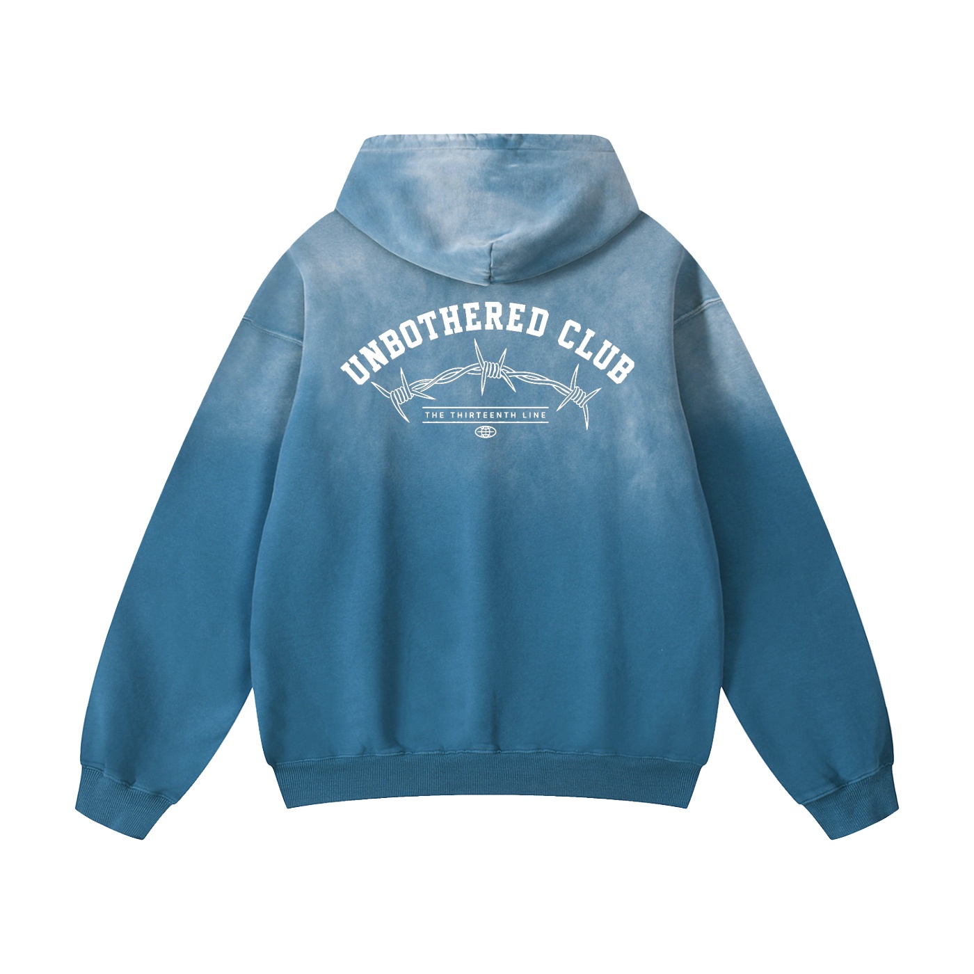 “UNBOTHERED CLUB BARB”Heavyweight Sunfade Oversized Hoodie - Image 8