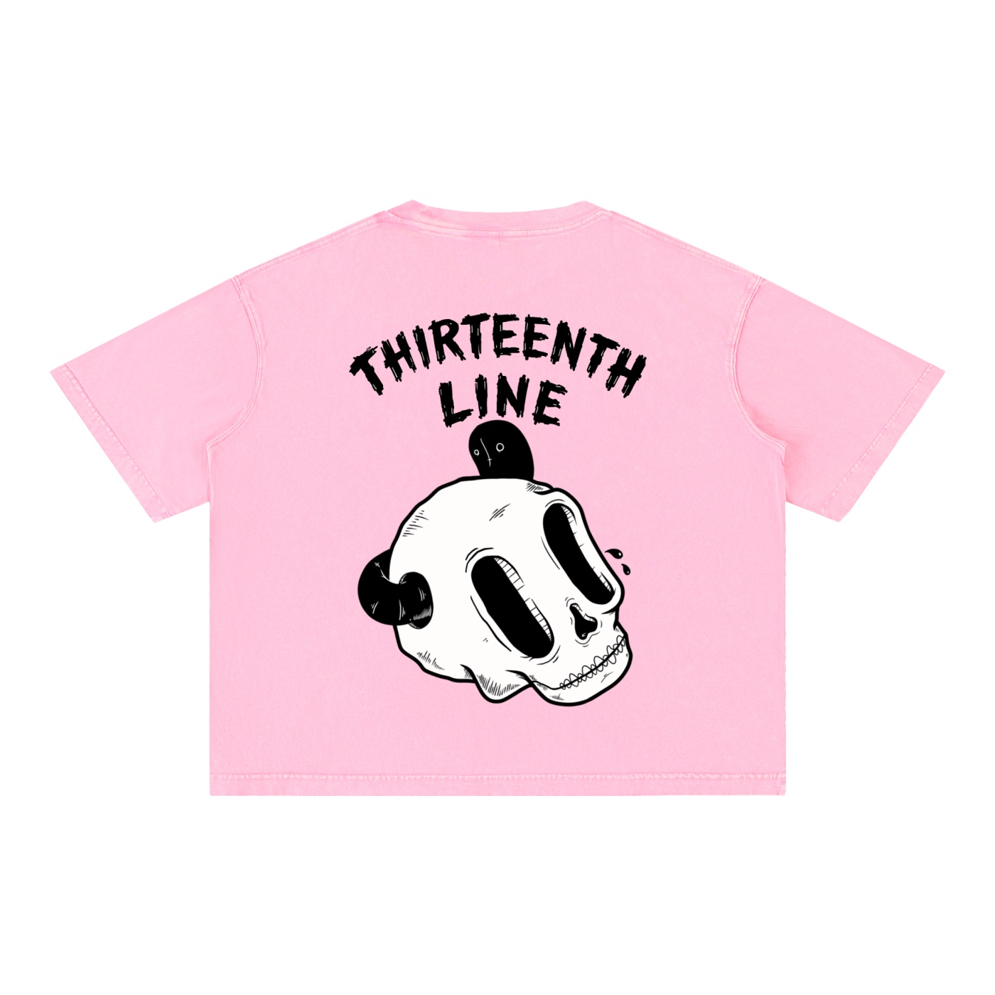“SKULL WORM” Mineral Wash Boxy Cotton T-Shirt - Image 20