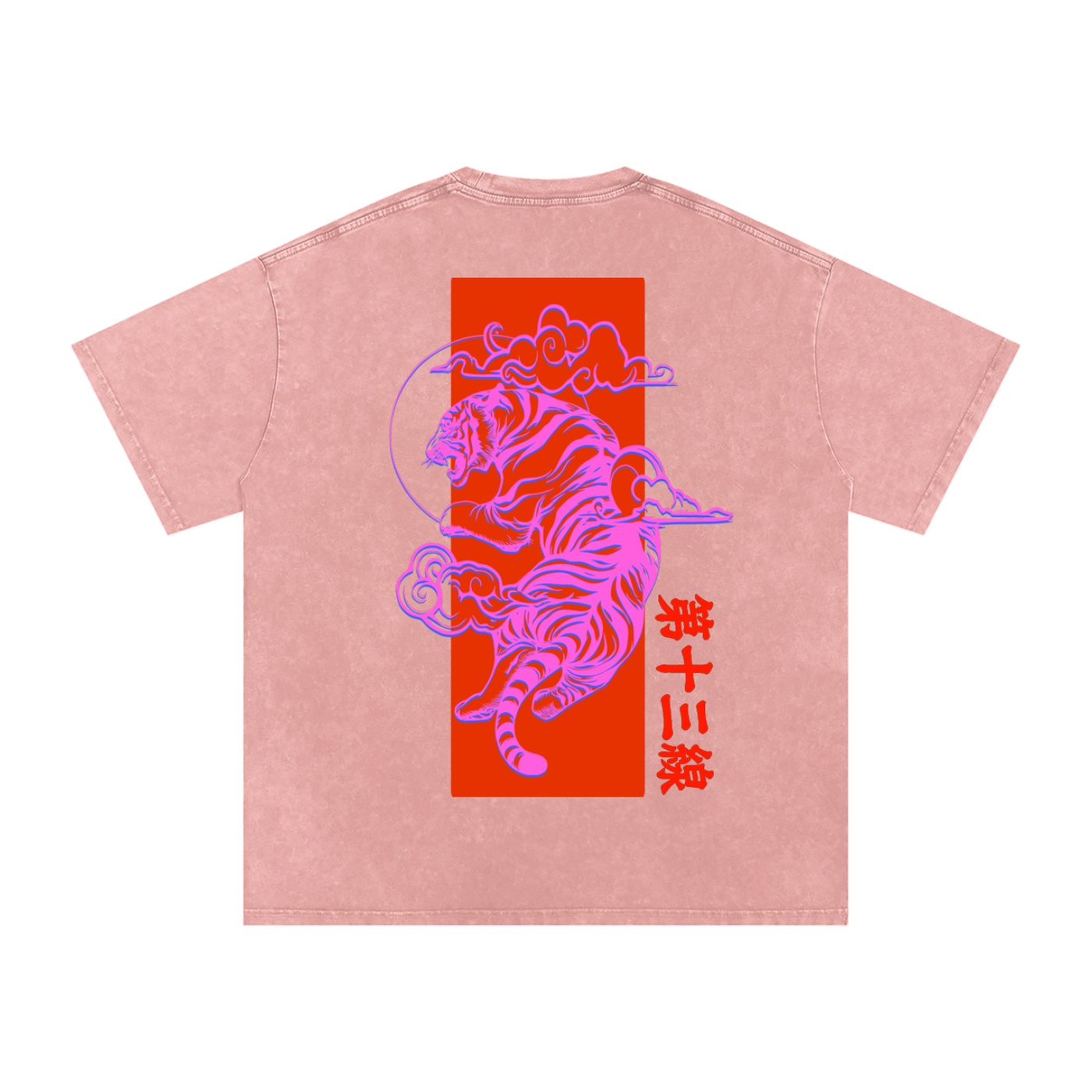 “TIGER SUN” Snow Washed Oversized Cotton T-Shirt - Image 48