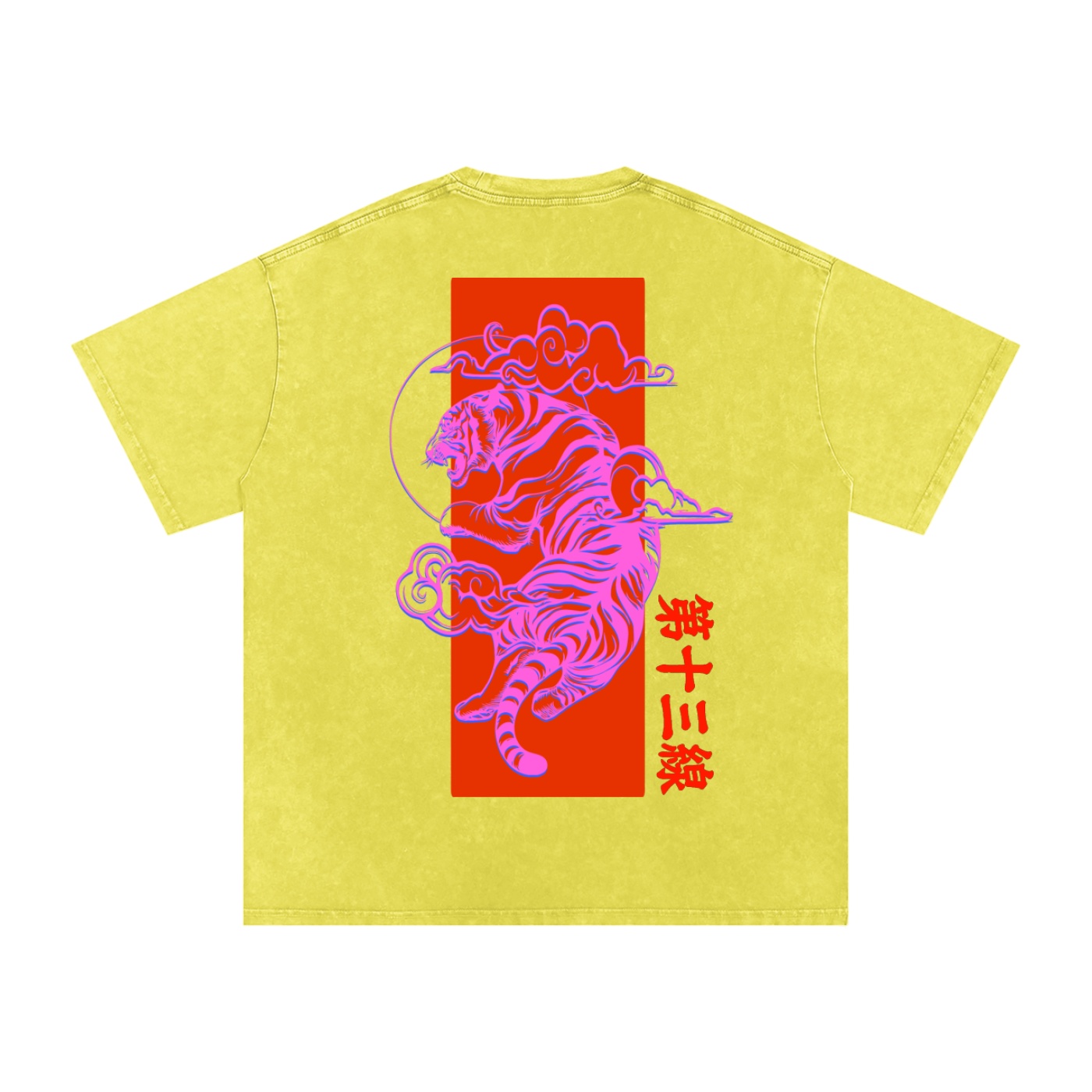 “TIGER SUN” Snow Washed Oversized Cotton T-Shirt - Image 44