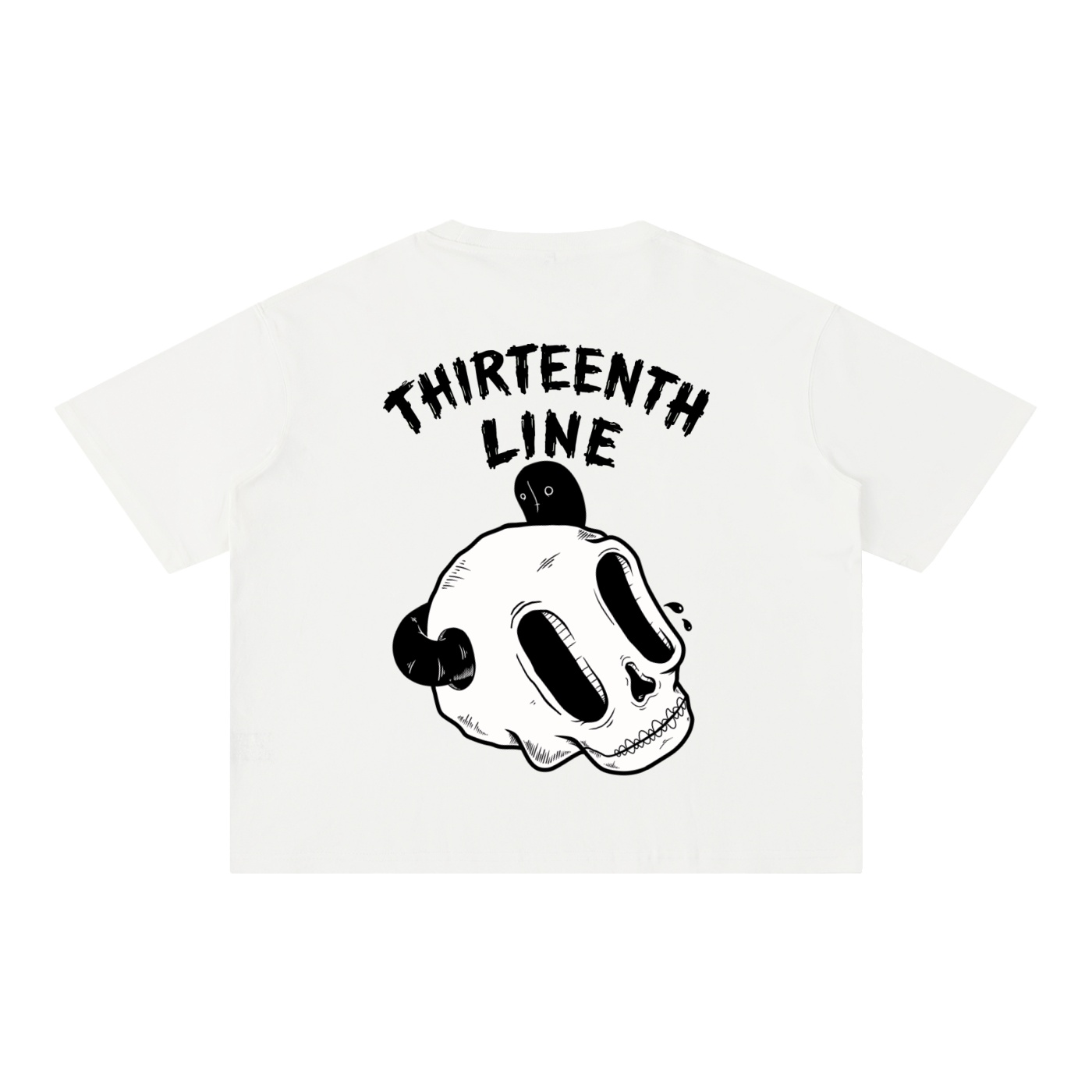 “SKULL WORM” Mineral Wash Boxy Cotton T-Shirt - Image 18