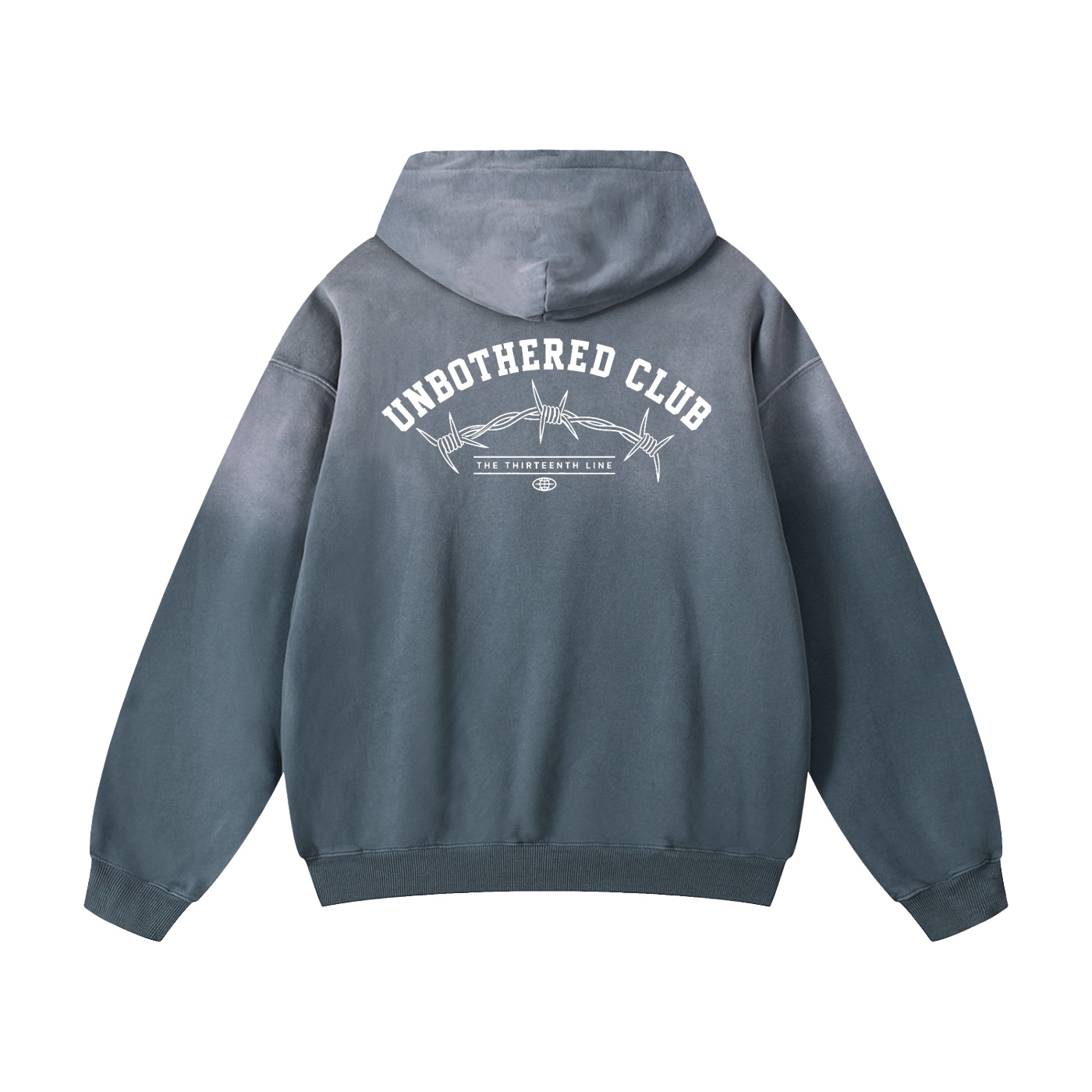 “UNBOTHERED CLUB BARB”Heavyweight Sunfade Oversized Hoodie - Image 12