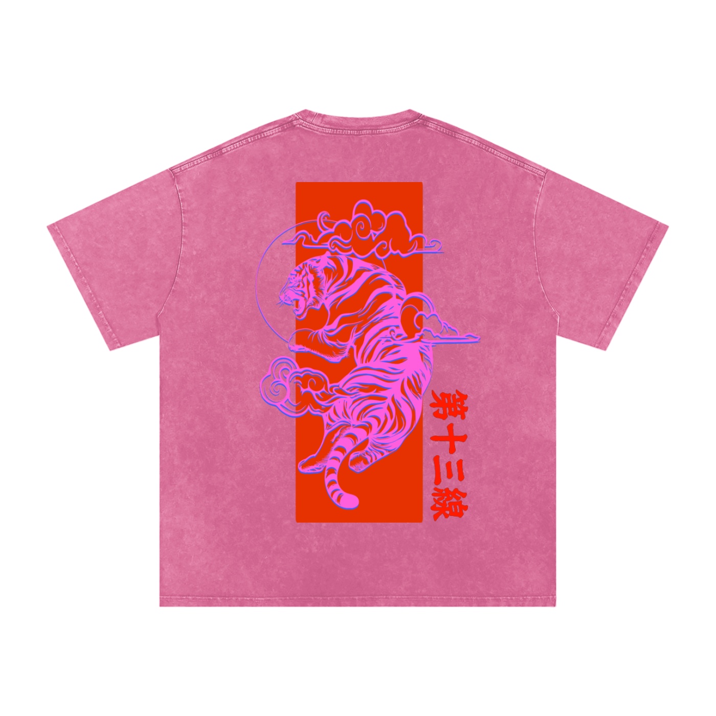 “TIGER SUN” Snow Washed Oversized Cotton T-Shirt - Image 16