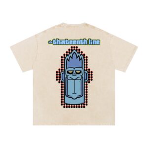 “MONKEY 13” Snow Washed Oversized Cotton T-Shirt