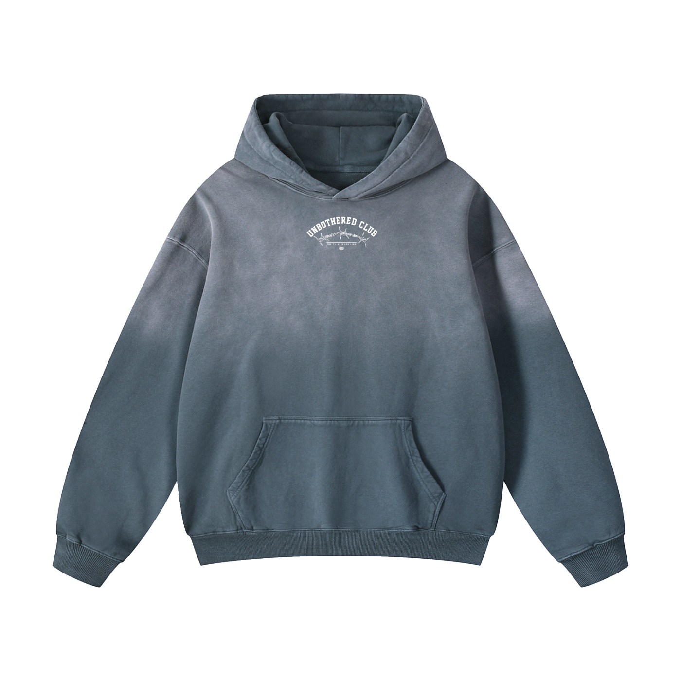 “UNBOTHERED CLUB SKULL”Heavyweight Sunfade Oversized Hoodie - Image 11