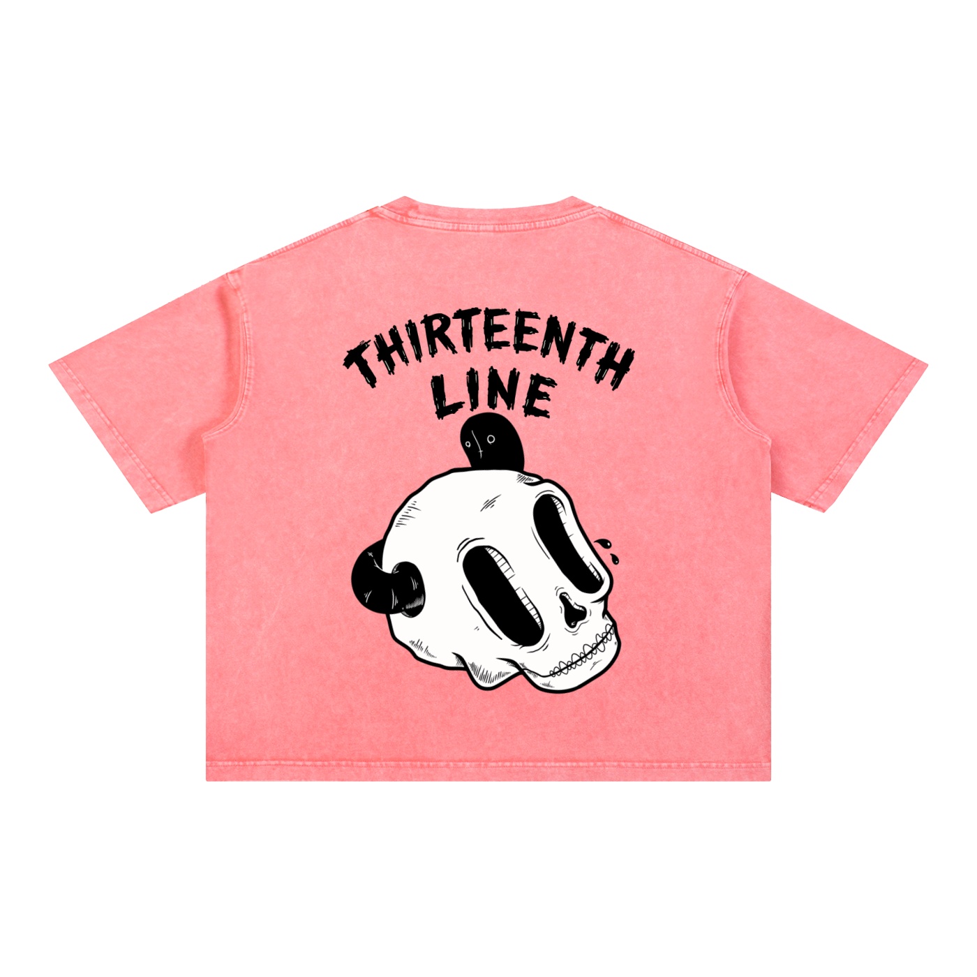 “SKULL WORM” Mineral Wash Boxy Cotton T-Shirt - Image 10