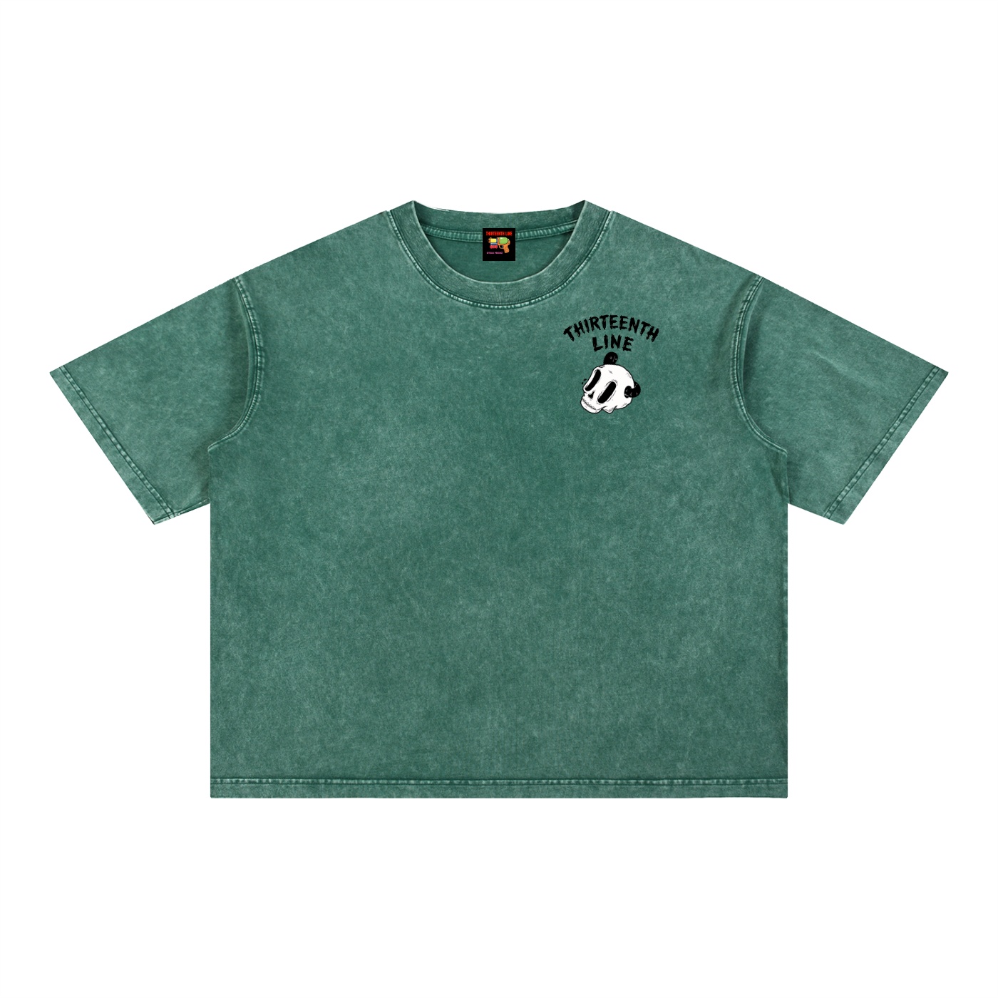 “SKULL WORM” Mineral Wash Boxy Cotton T-Shirt - Image 11