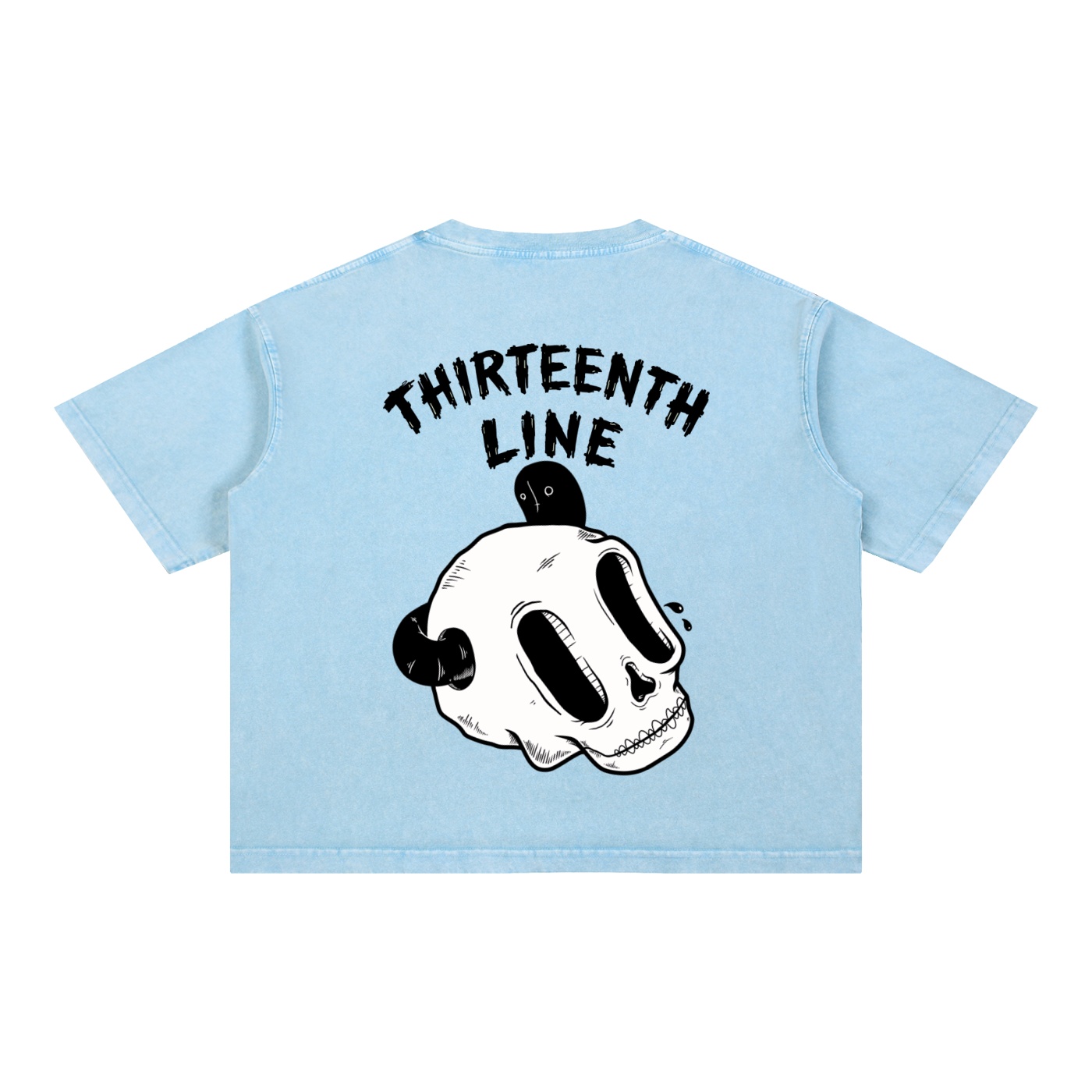 “SKULL WORM” Mineral Wash Boxy Cotton T-Shirt - Image 8